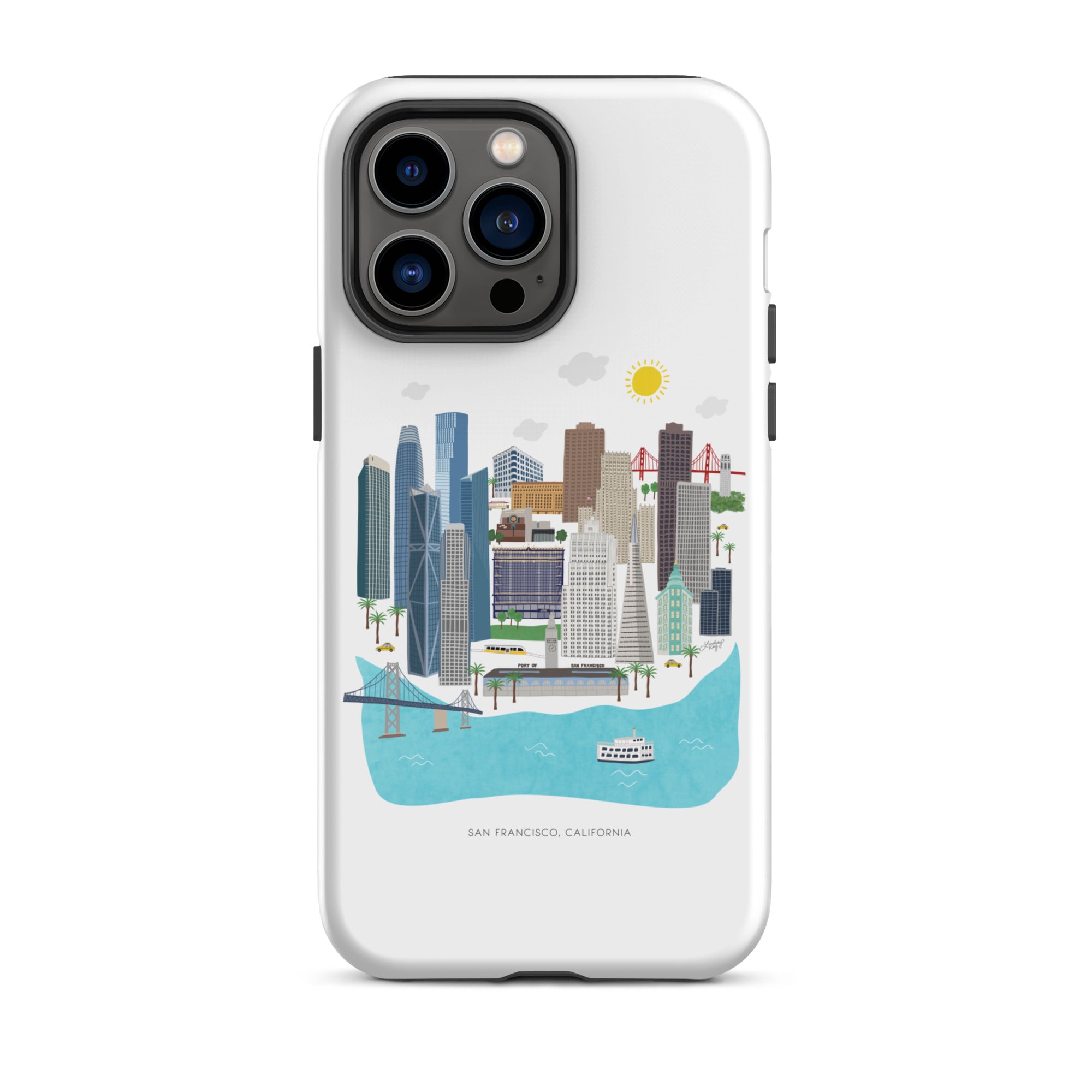 Ilustración del horizonte de San Francisco - Funda resistente para iPhone®