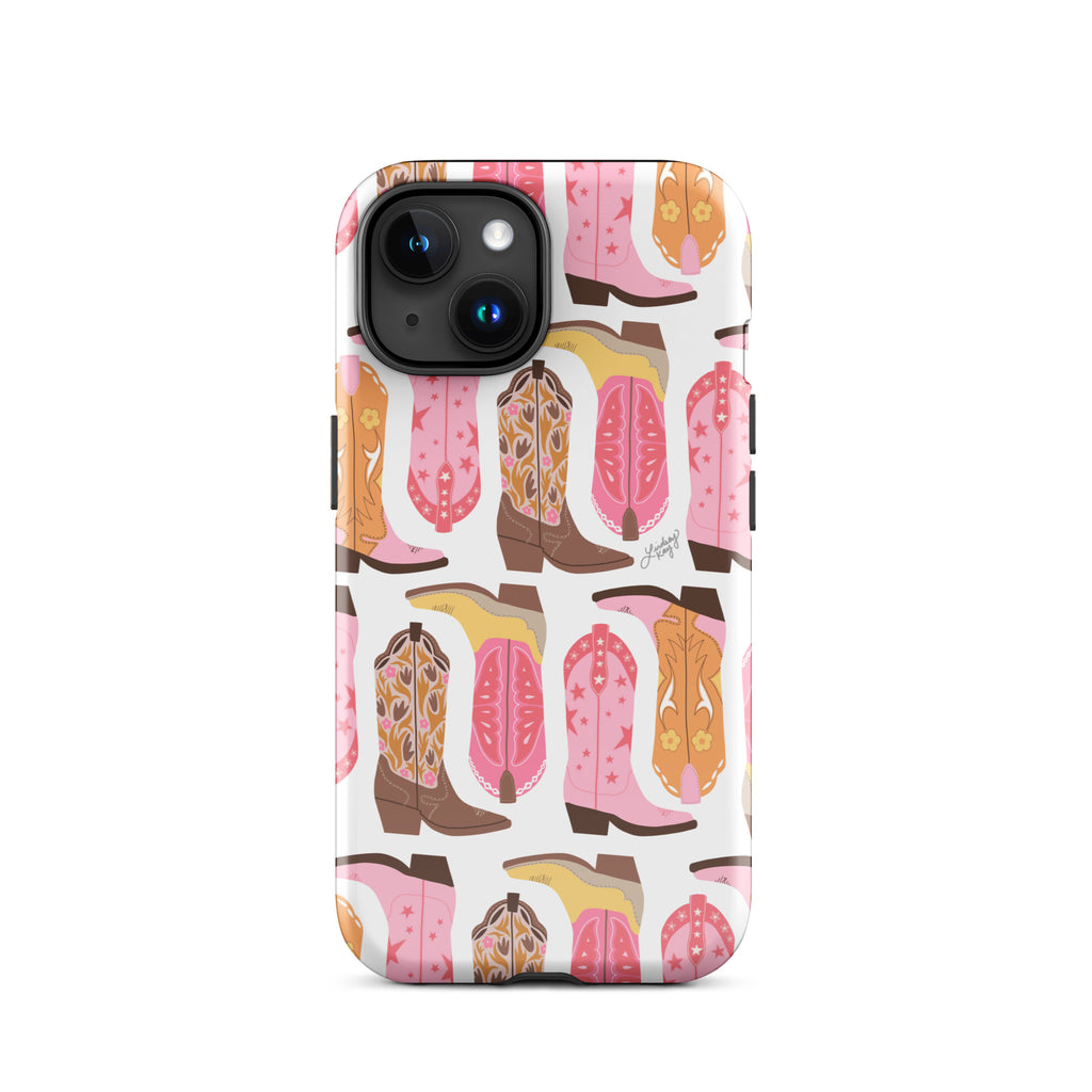 Pink Cowboy Boots Illustration - Tough Case for iPhone®