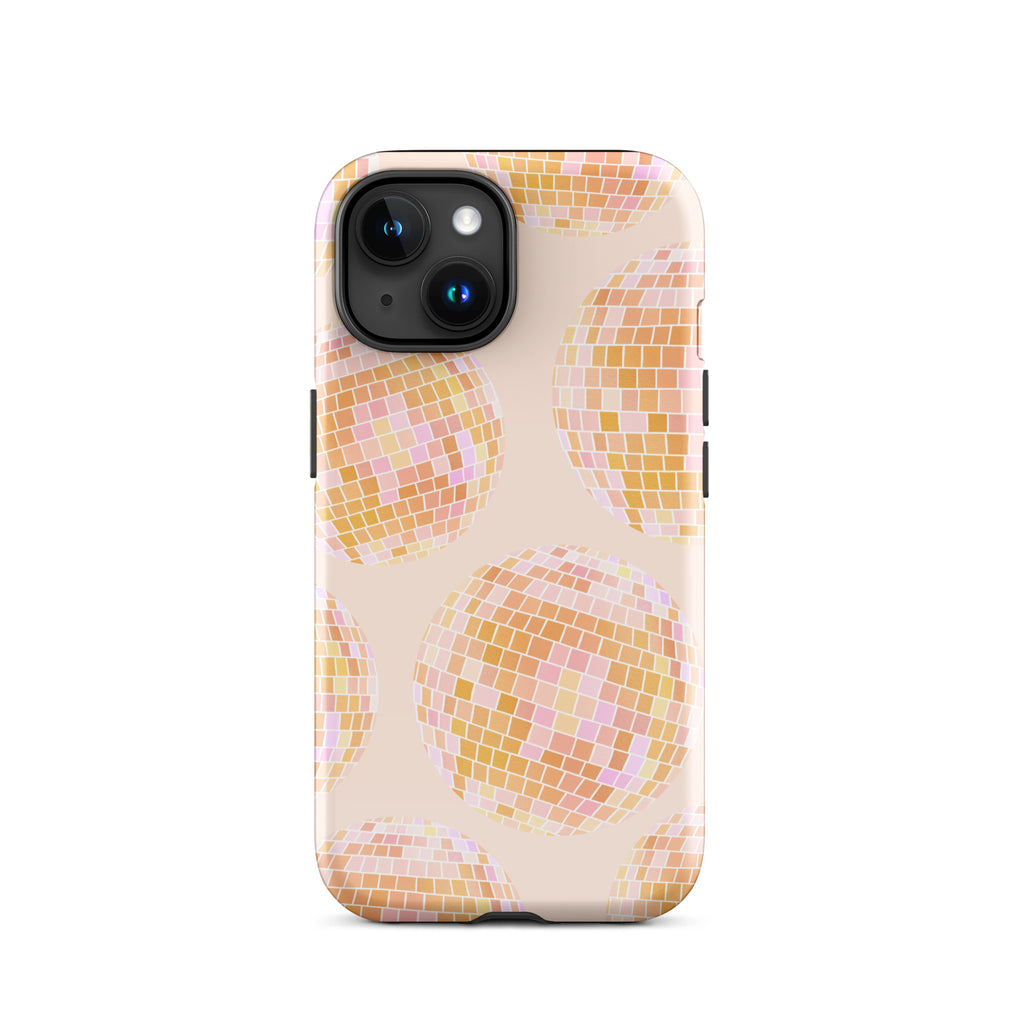 Motif de boules disco jaunes - Coque rigide pour iPhone®