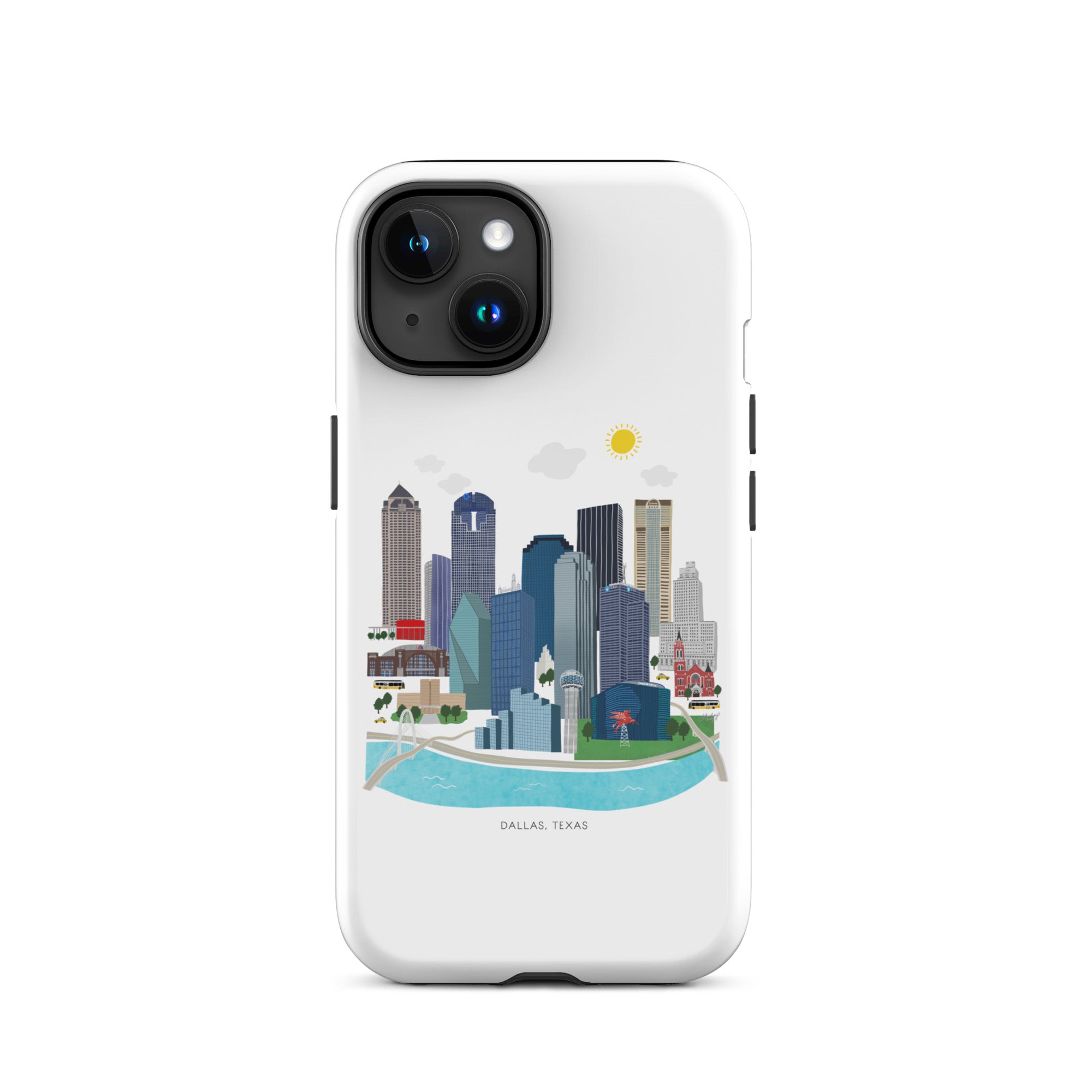 Ilustración del horizonte de Dallas, Texas - Funda resistente para iPhone®