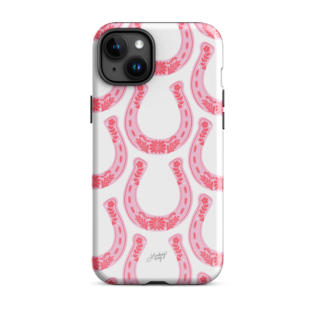 Patrón de herradura floral rosa - Funda resistente para iPhone®