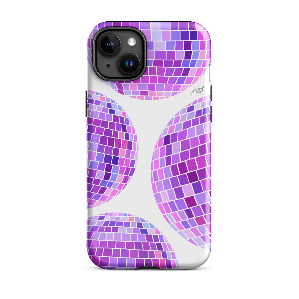 Illustration de boules disco violettes - Coque rigide pour iPhone®