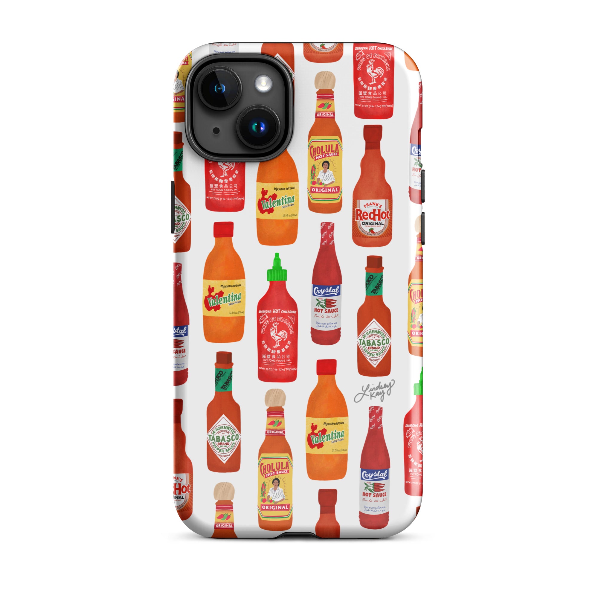 Ilustración de botellas de salsa picante - Funda resistente para iPhone®
