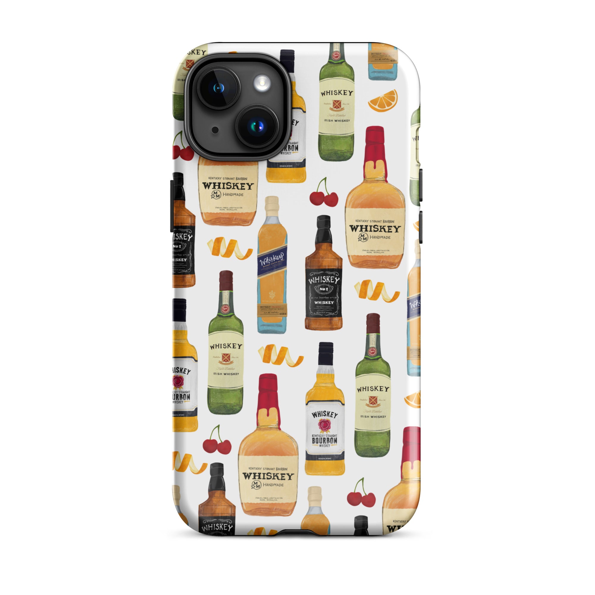 Ilustración de botellas de whisky - Funda resistente para iPhone®