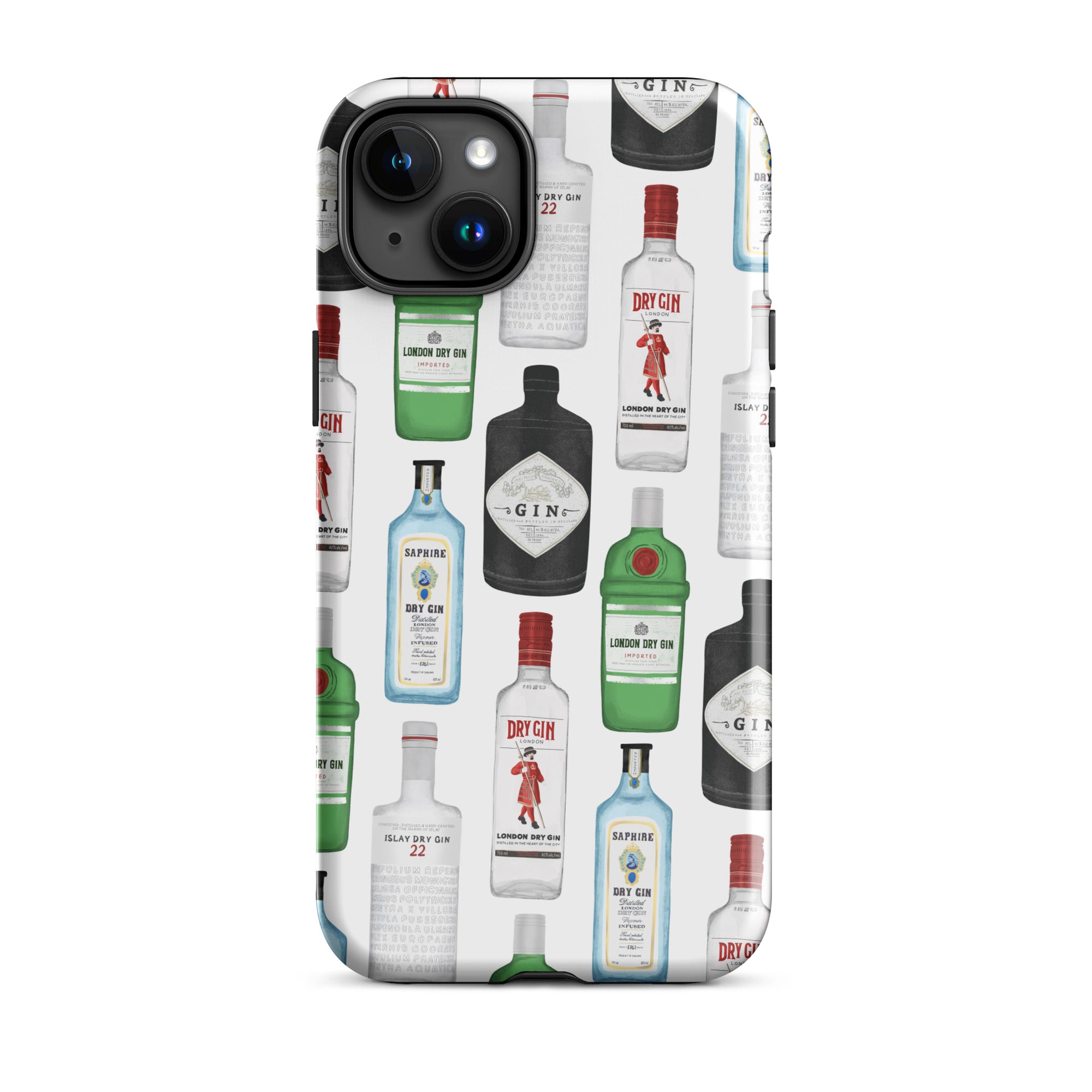 Ilustración de botellas de ginebra - Funda resistente para iPhone®