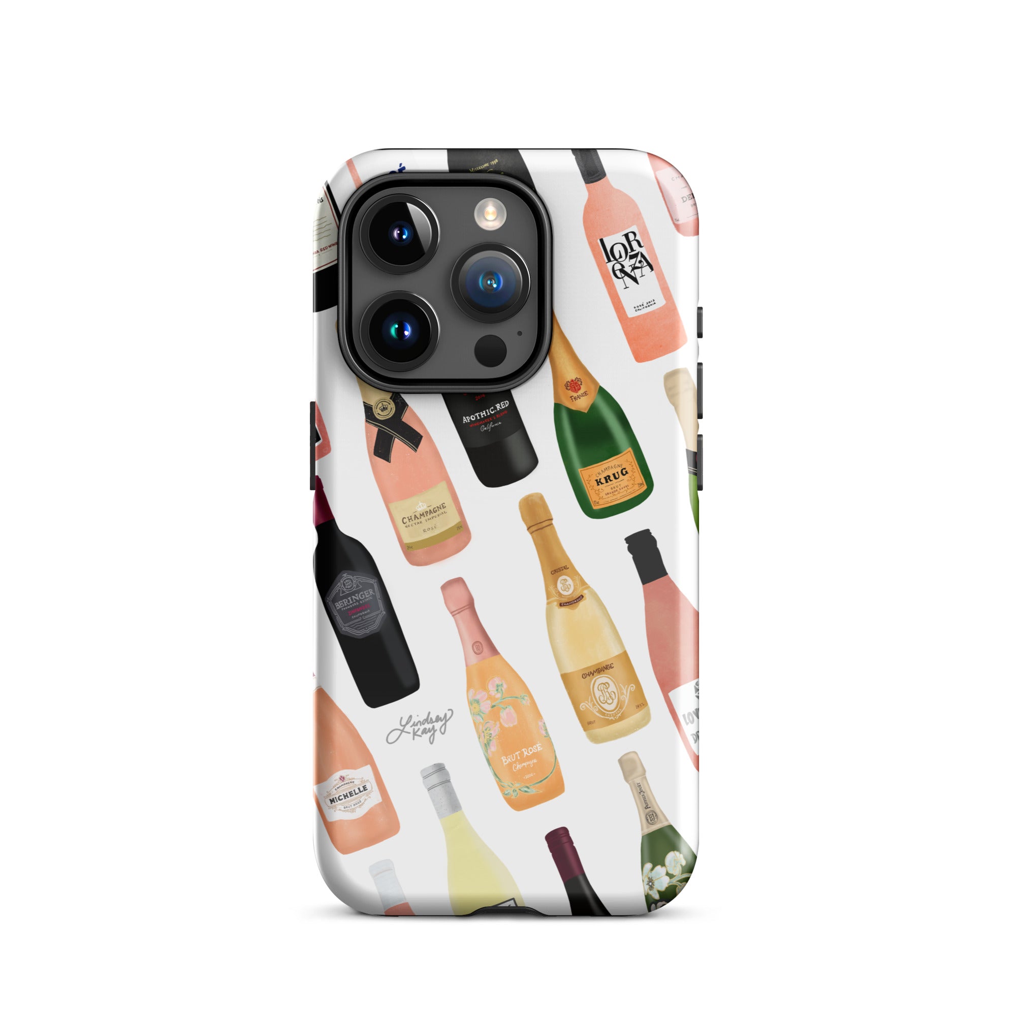 Ilustración de botellas de vino y champán - Funda resistente para iPhone®