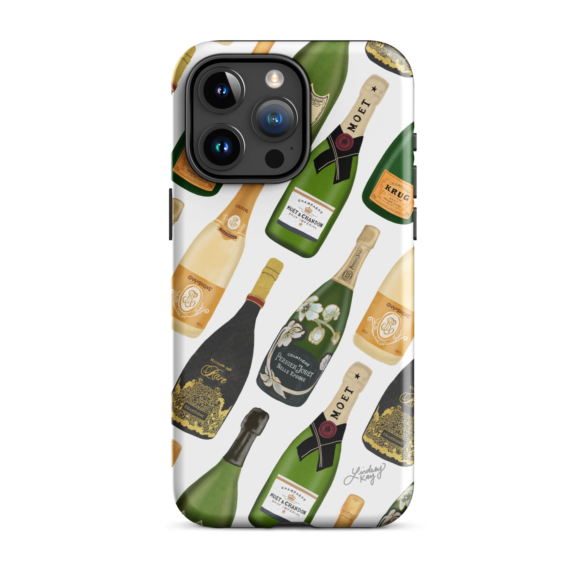 Modèle d'illustration de bouteilles de champagne - Coque rigide pour iPhone®