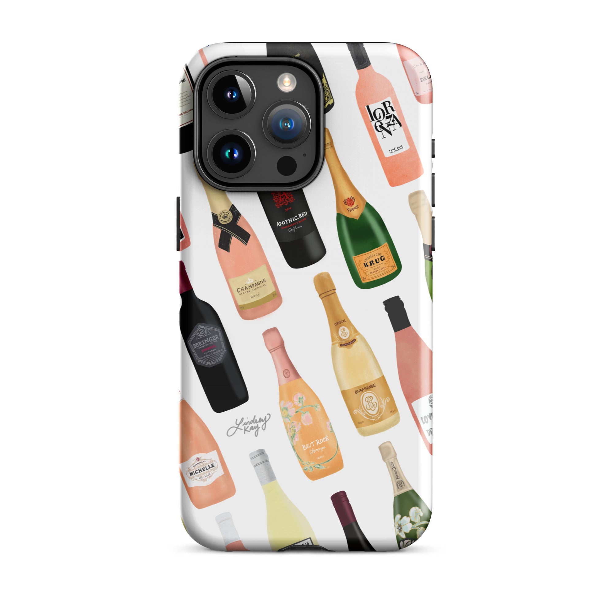 Ilustración de botellas de vino y champán - Funda resistente para iPhone®