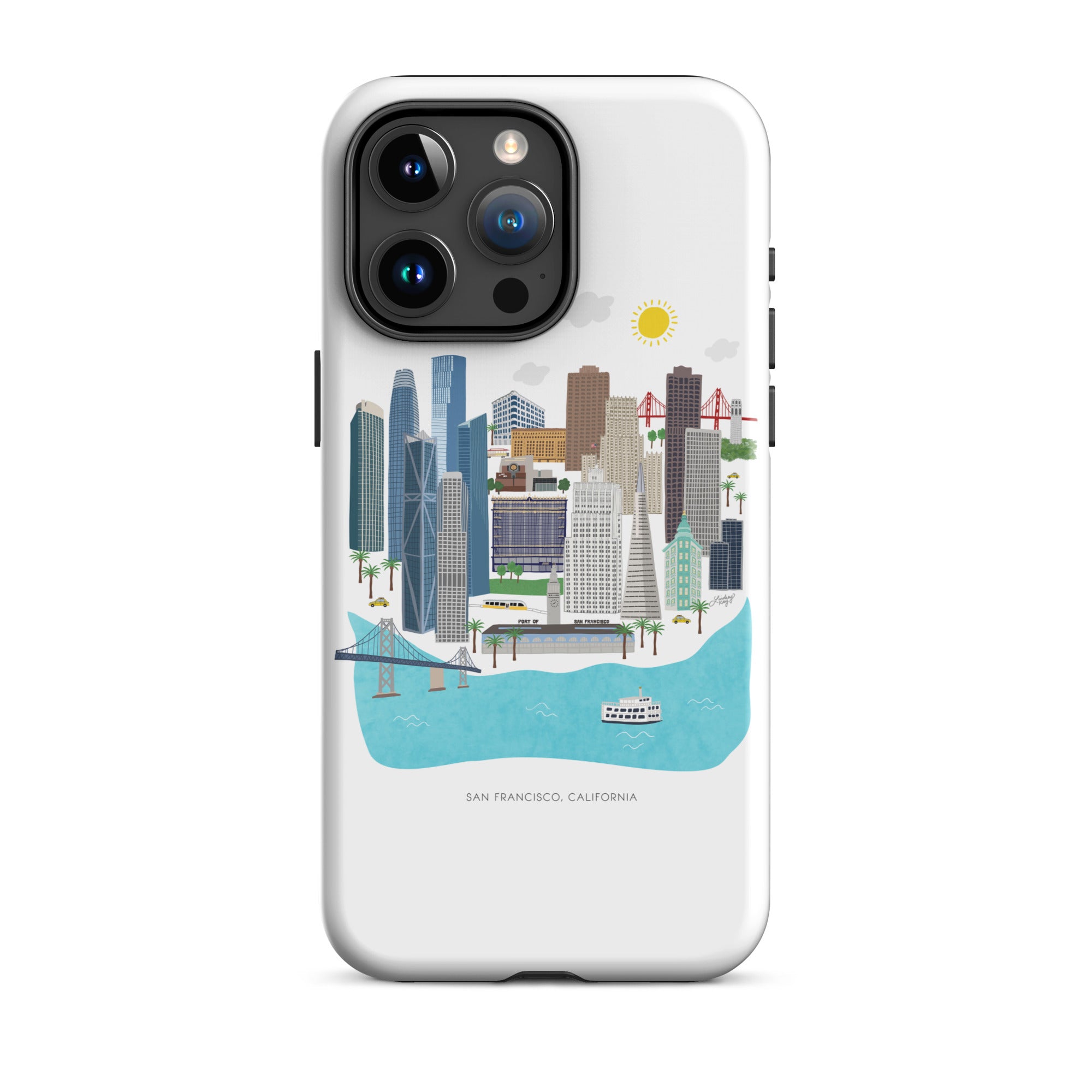 san francisco skyline downtown illustration iphone 15 case cover protector