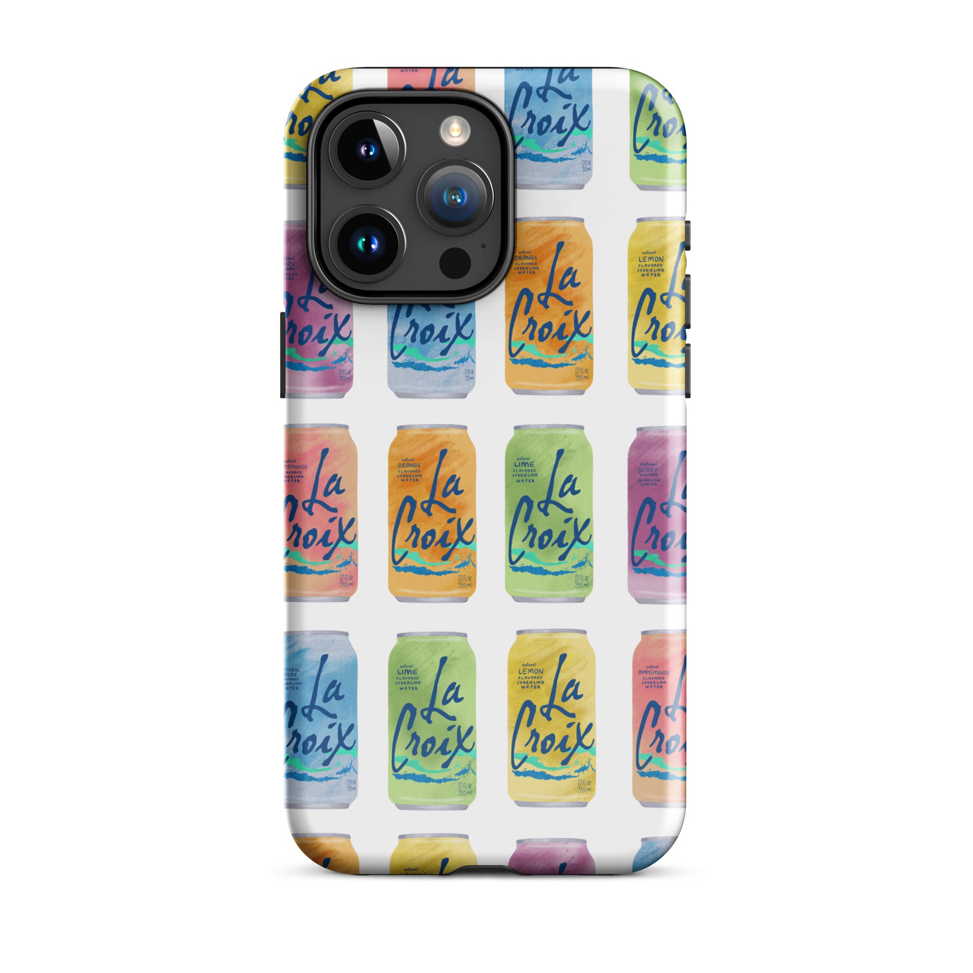 la croix pattern illustration rainbow water seltzer brand iphone 15 phone accessories case tough cover durable lindsey kay collective