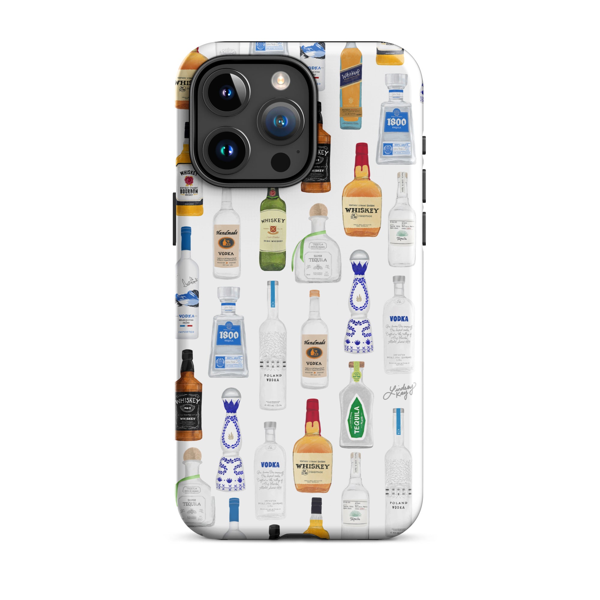 Modèle d'illustration de bouteilles d'alcool - Coque rigide pour iPhone®