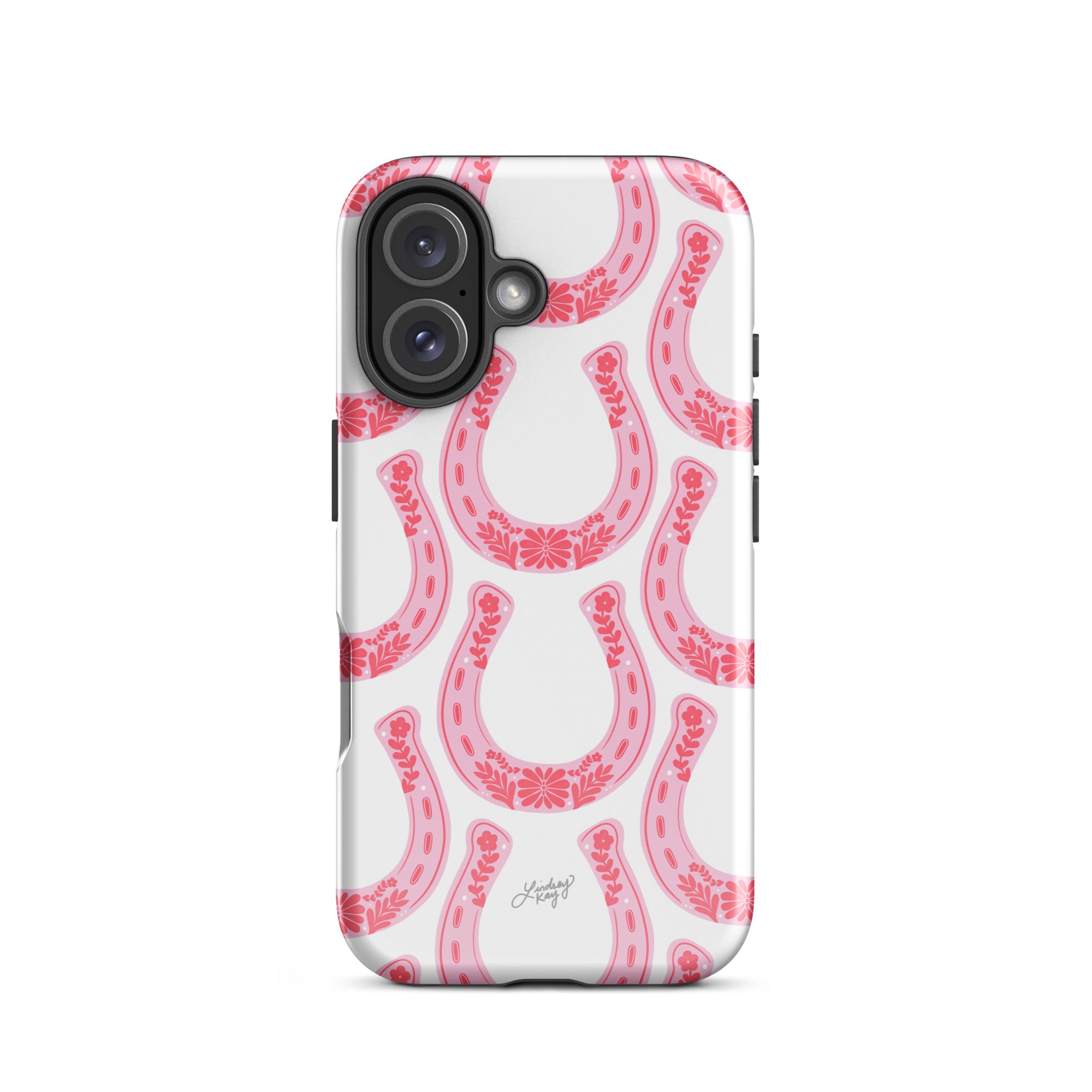 Pink Floral Horseshoe Pattern - Tough Case for iPhone®