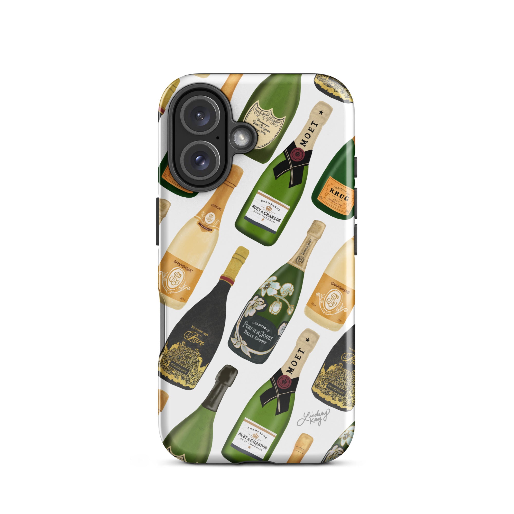 Modèle d'illustration de bouteilles de champagne - Coque rigide pour iPhone®