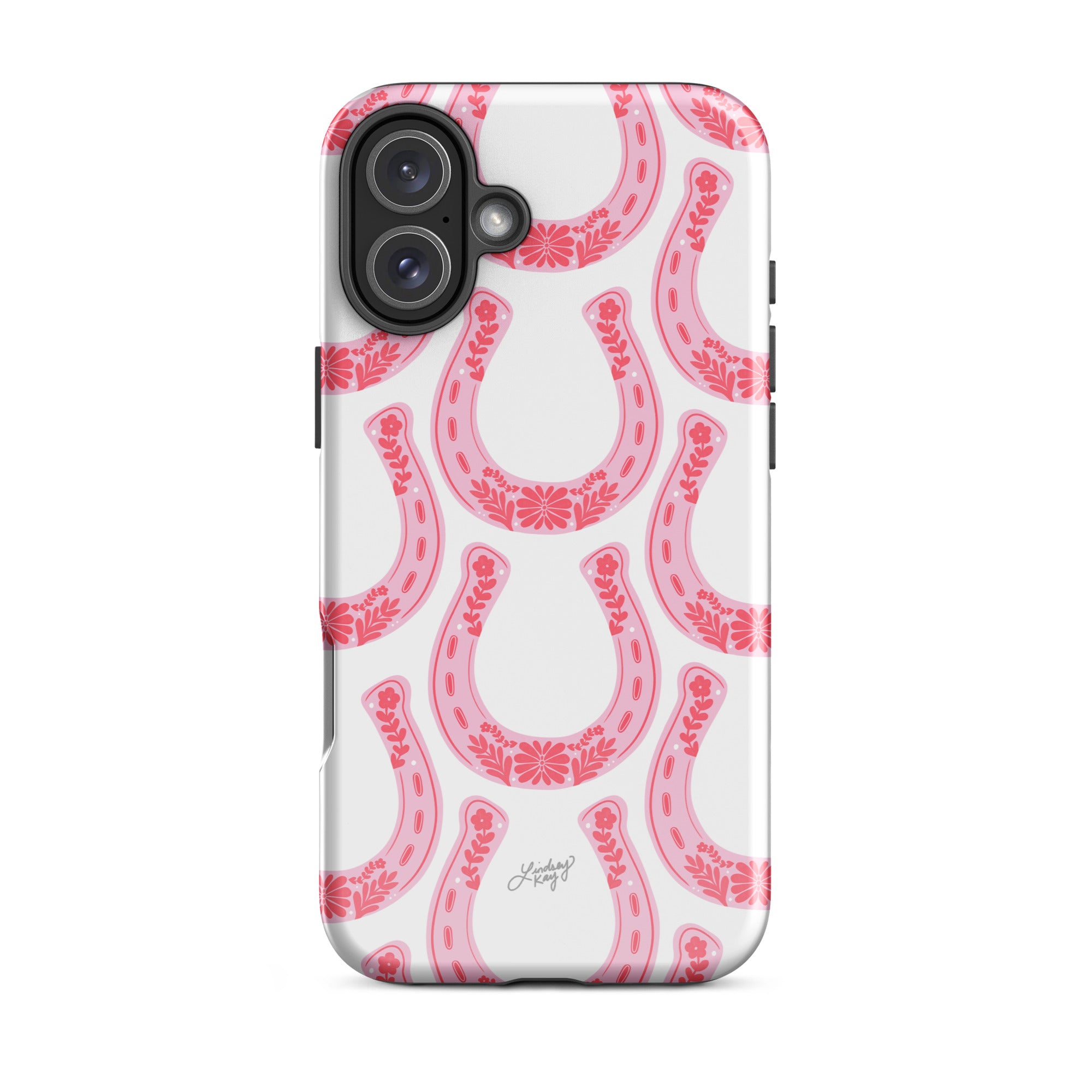 Patrón de herradura floral rosa - Funda resistente para iPhone®