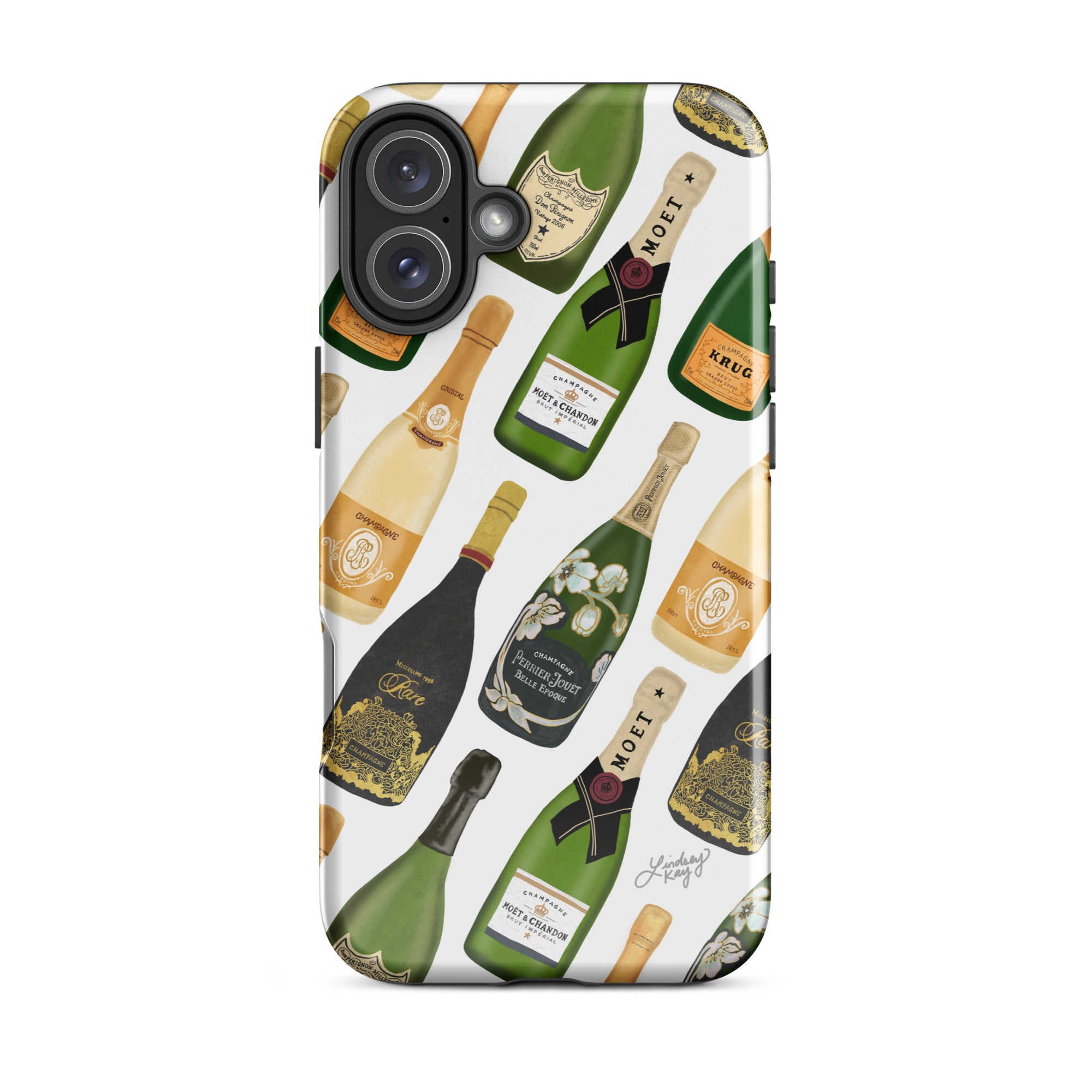 Modèle d'illustration de bouteilles de champagne - Coque rigide pour iPhone®