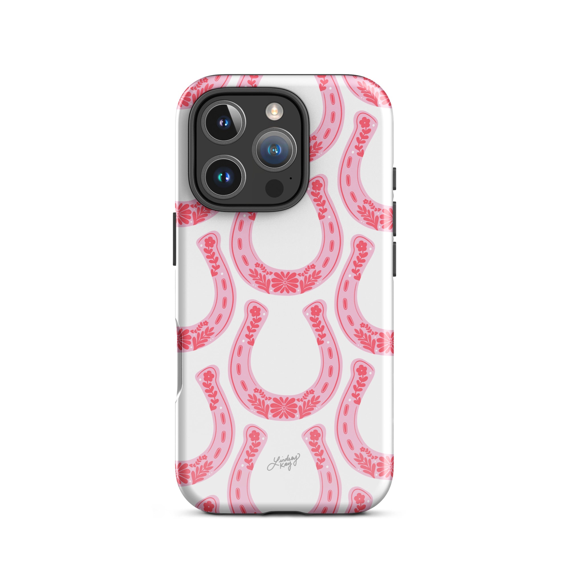 Patrón de herradura floral rosa - Funda resistente para iPhone®
