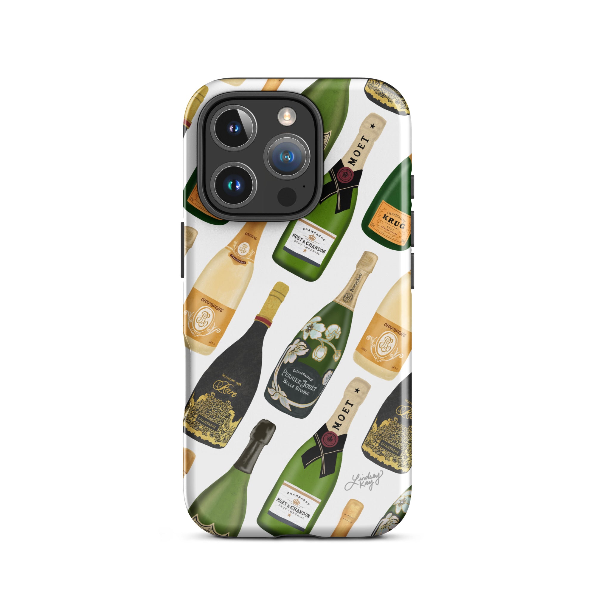 Modèle d'illustration de bouteilles de champagne - Coque rigide pour iPhone®
