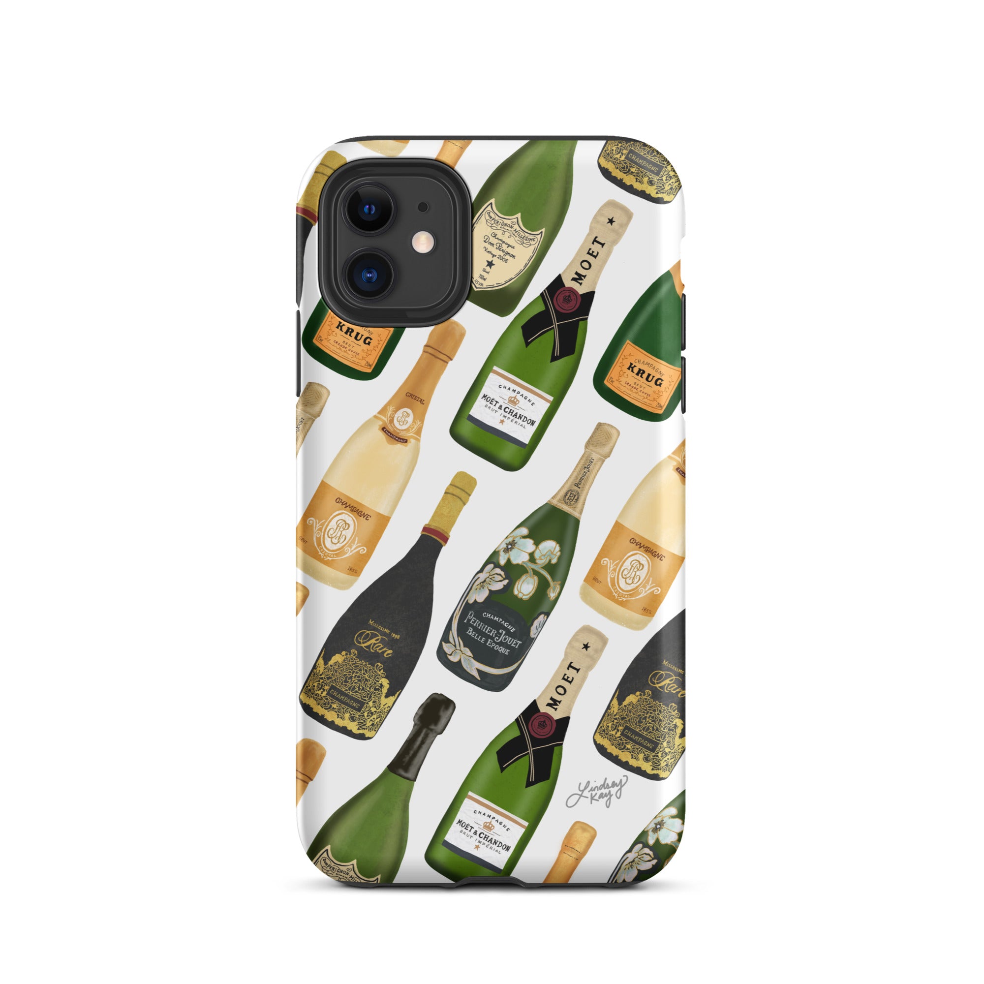 Modèle d'illustration de bouteilles de champagne - Coque rigide pour iPhone®