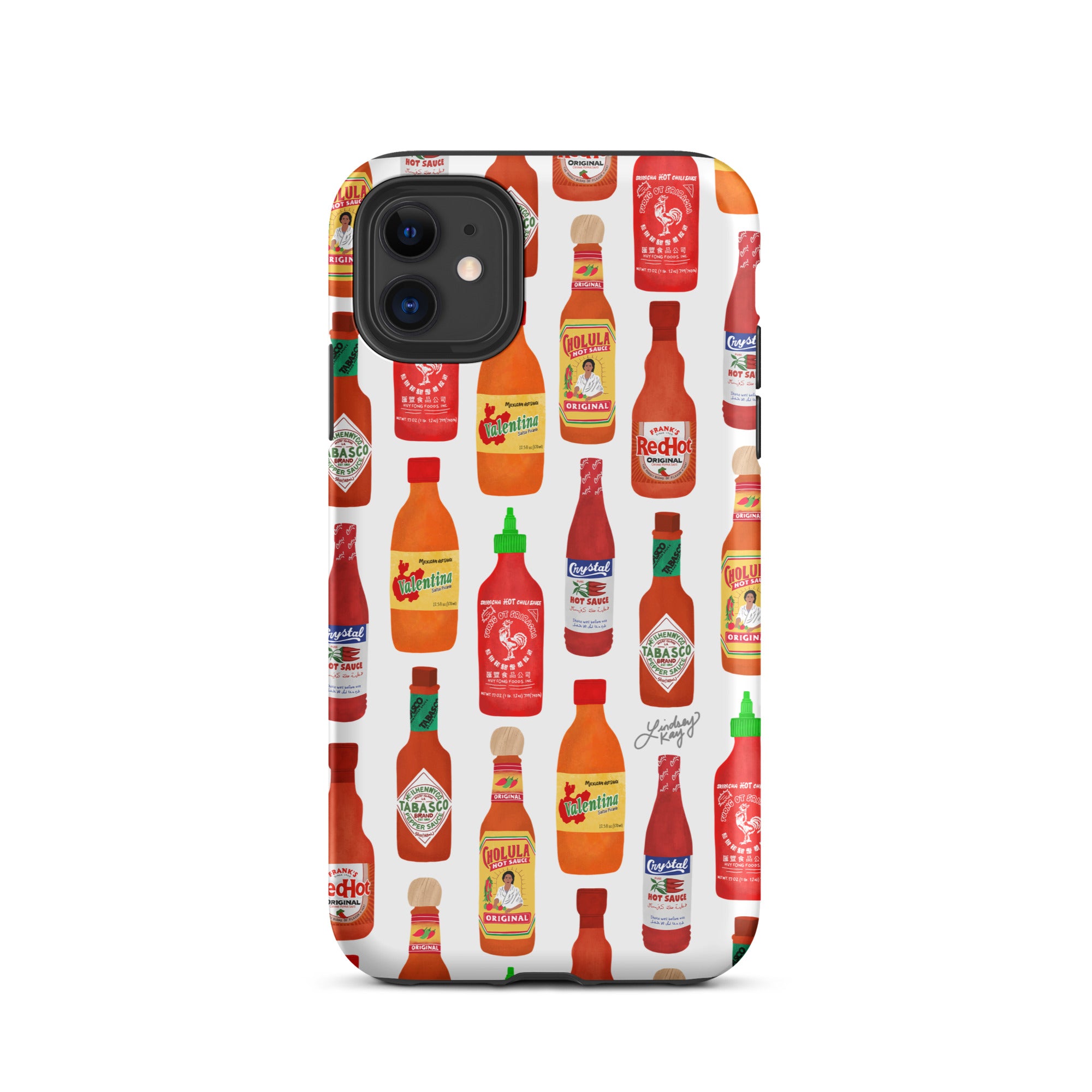 Ilustración de botellas de salsa picante - Funda resistente para iPhone®