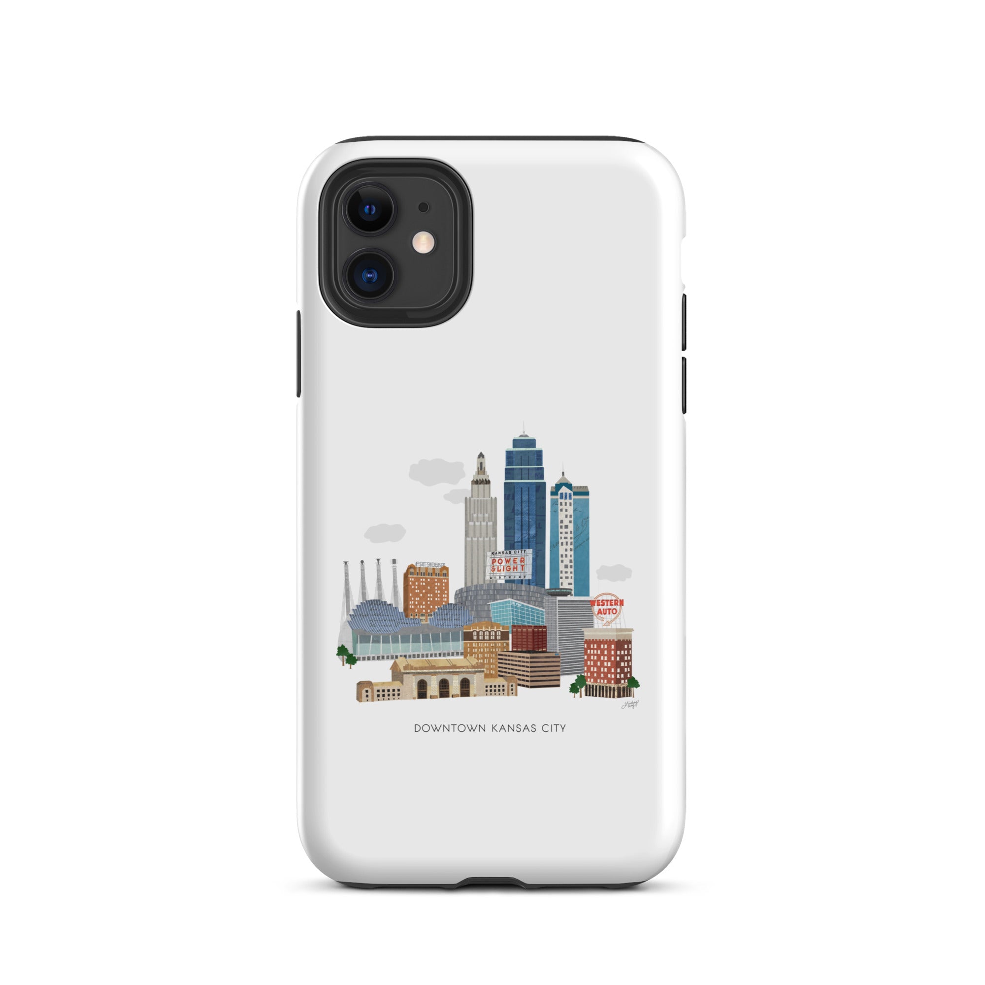 Ilustración del horizonte de Kansas City - Funda resistente para iPhone®