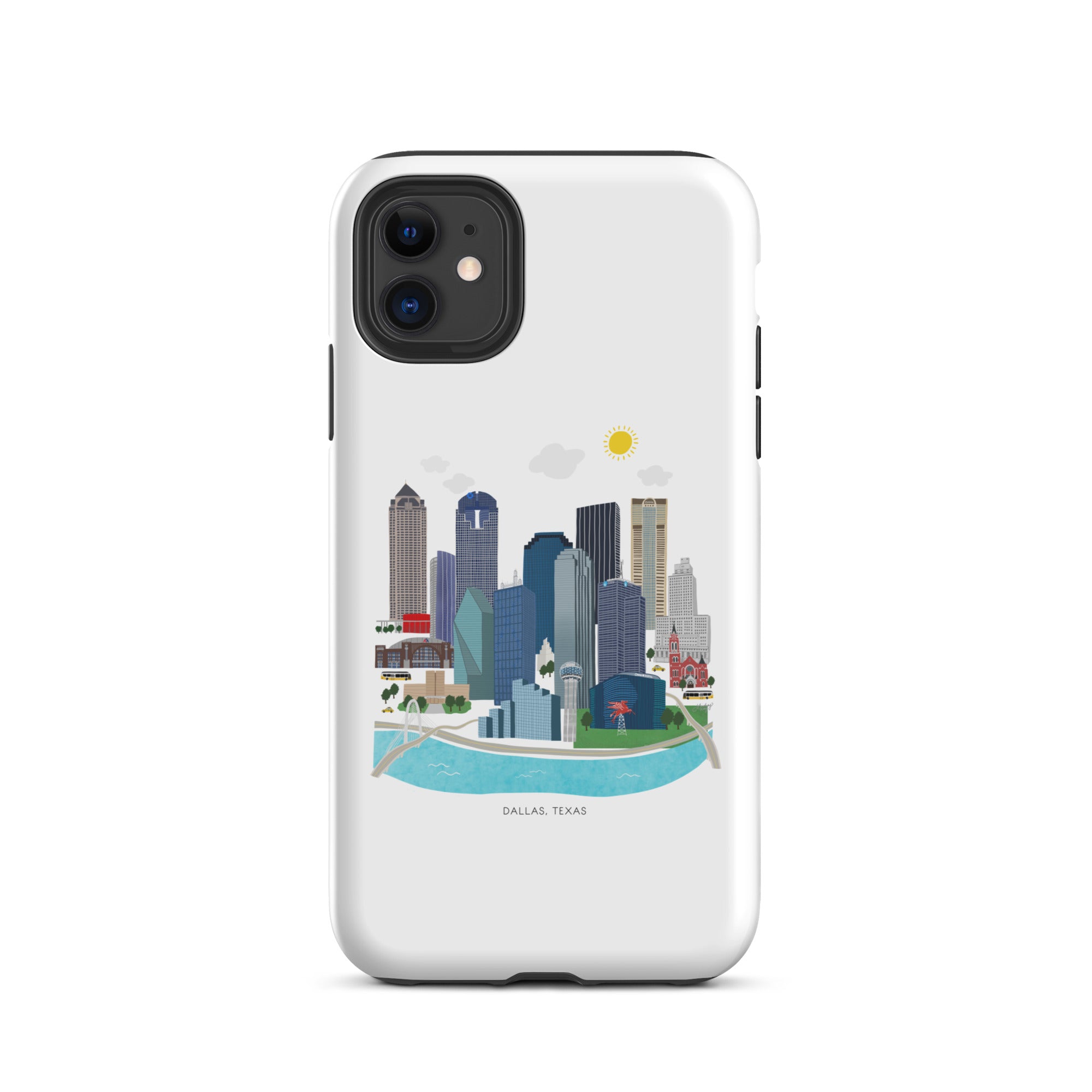 Ilustración del horizonte de Dallas, Texas - Funda resistente para iPhone®