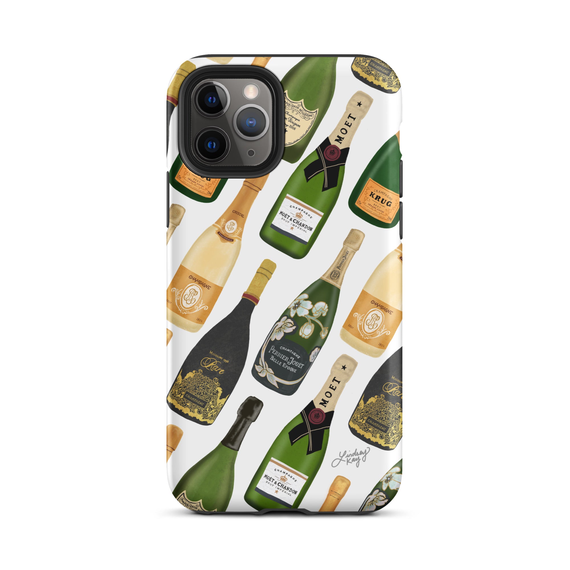 Modèle d'illustration de bouteilles de champagne - Coque rigide pour iPhone®