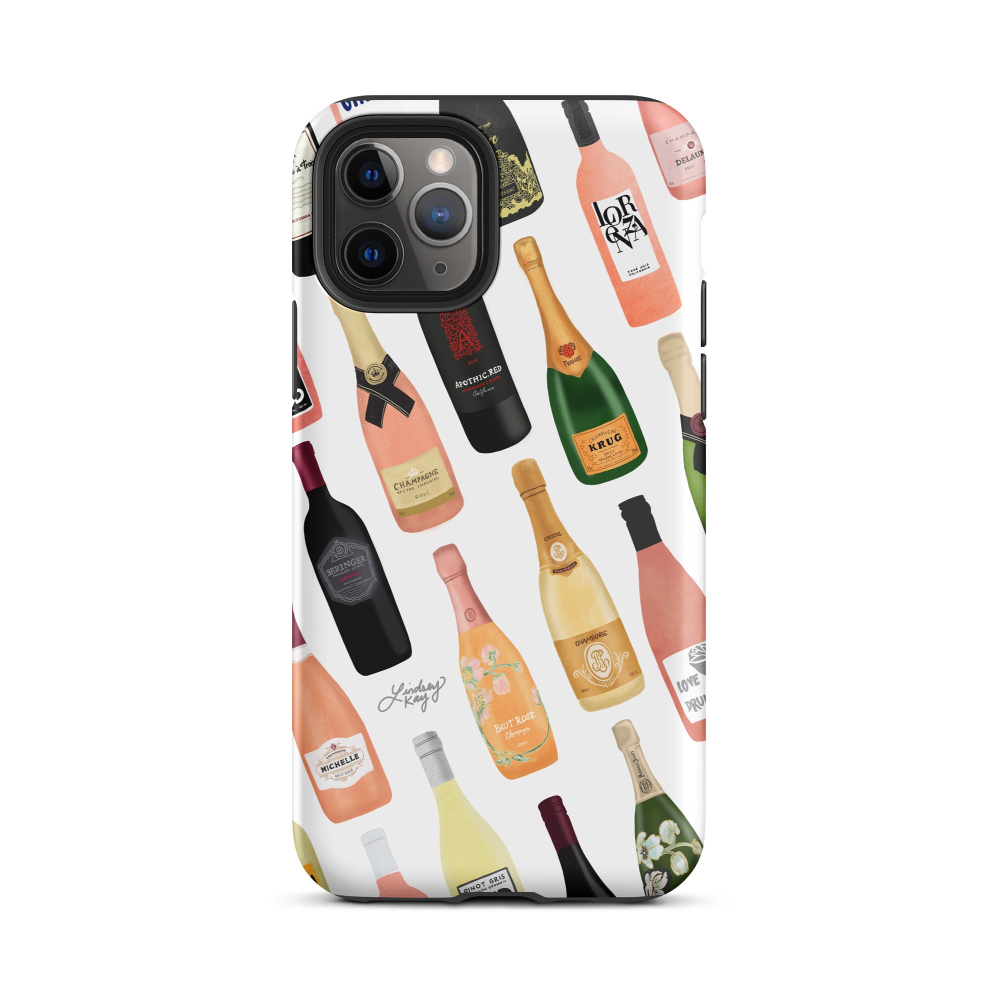Ilustración de botellas de vino y champán - Funda resistente para iPhone®