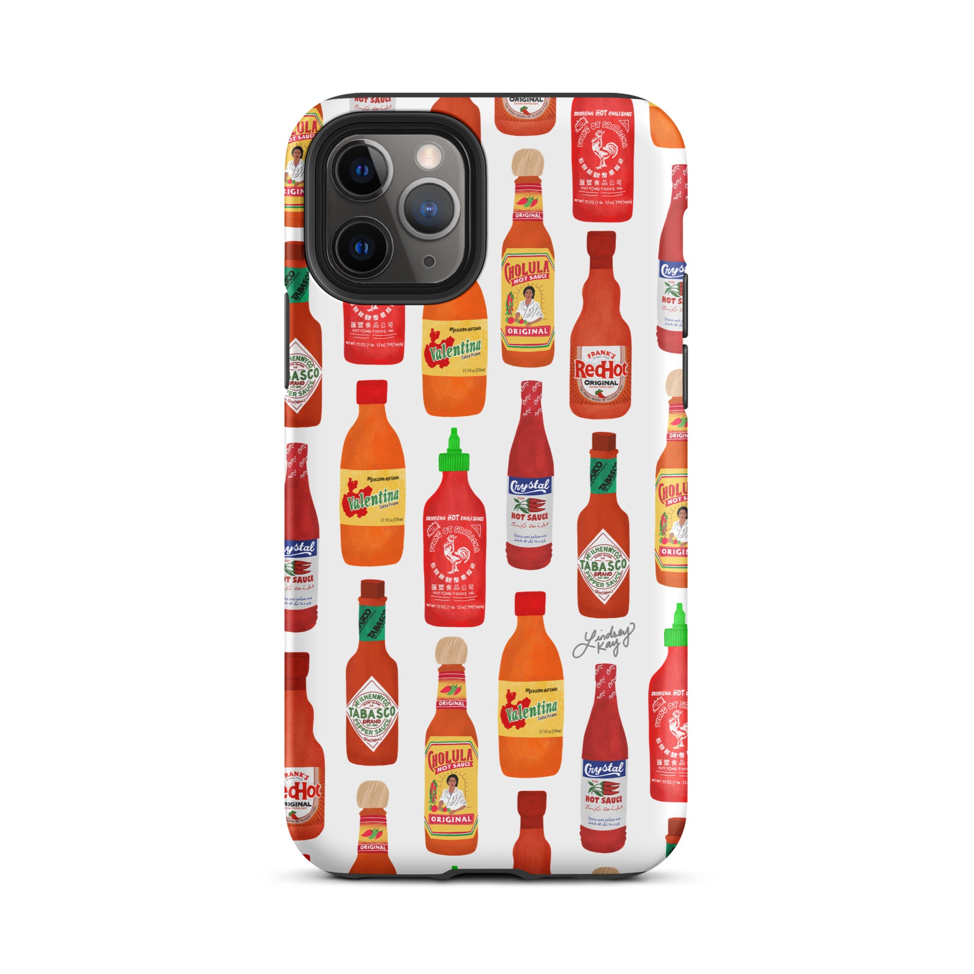 Ilustración de botellas de salsa picante - Funda resistente para iPhone®