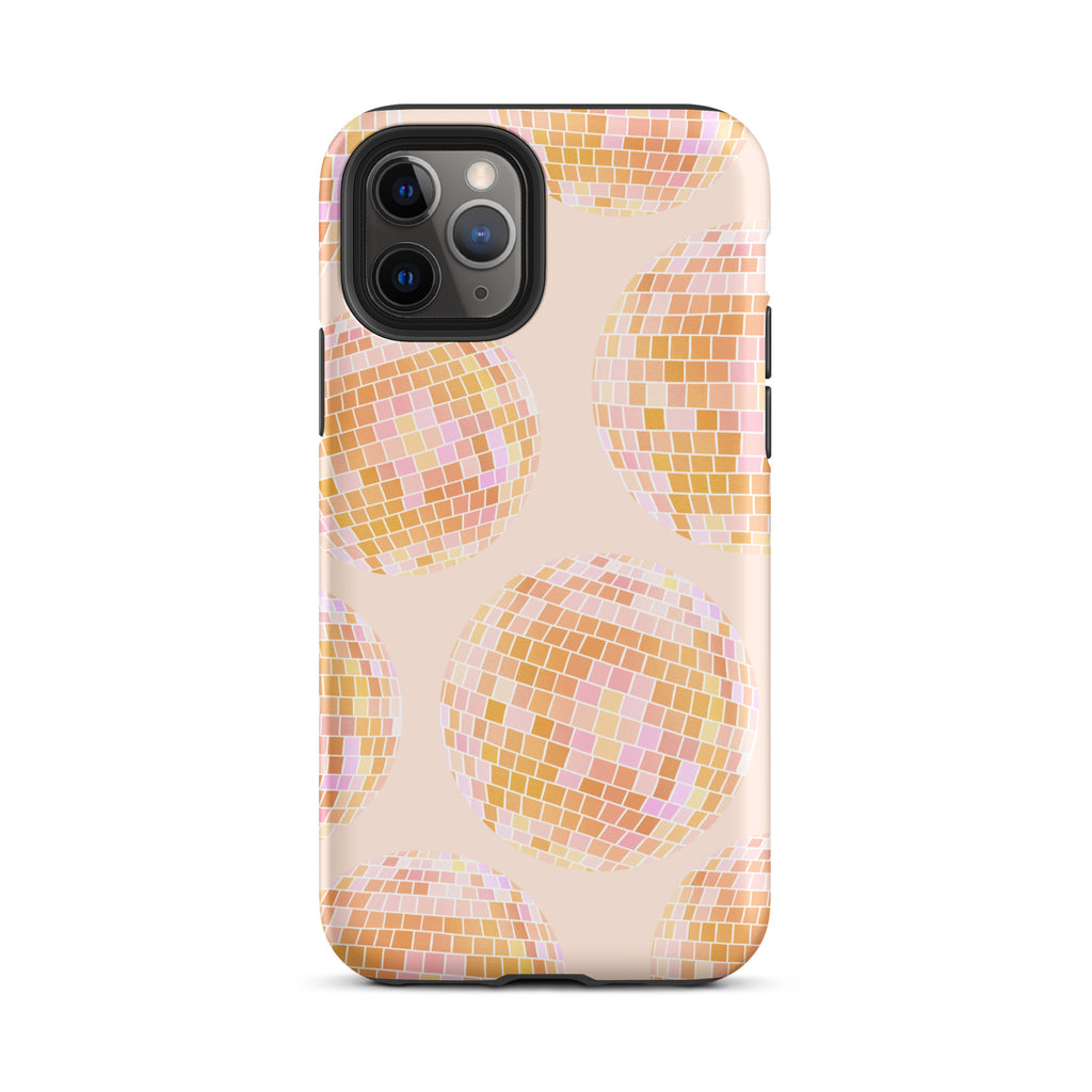 Motif de boules disco jaunes - Coque rigide pour iPhone®