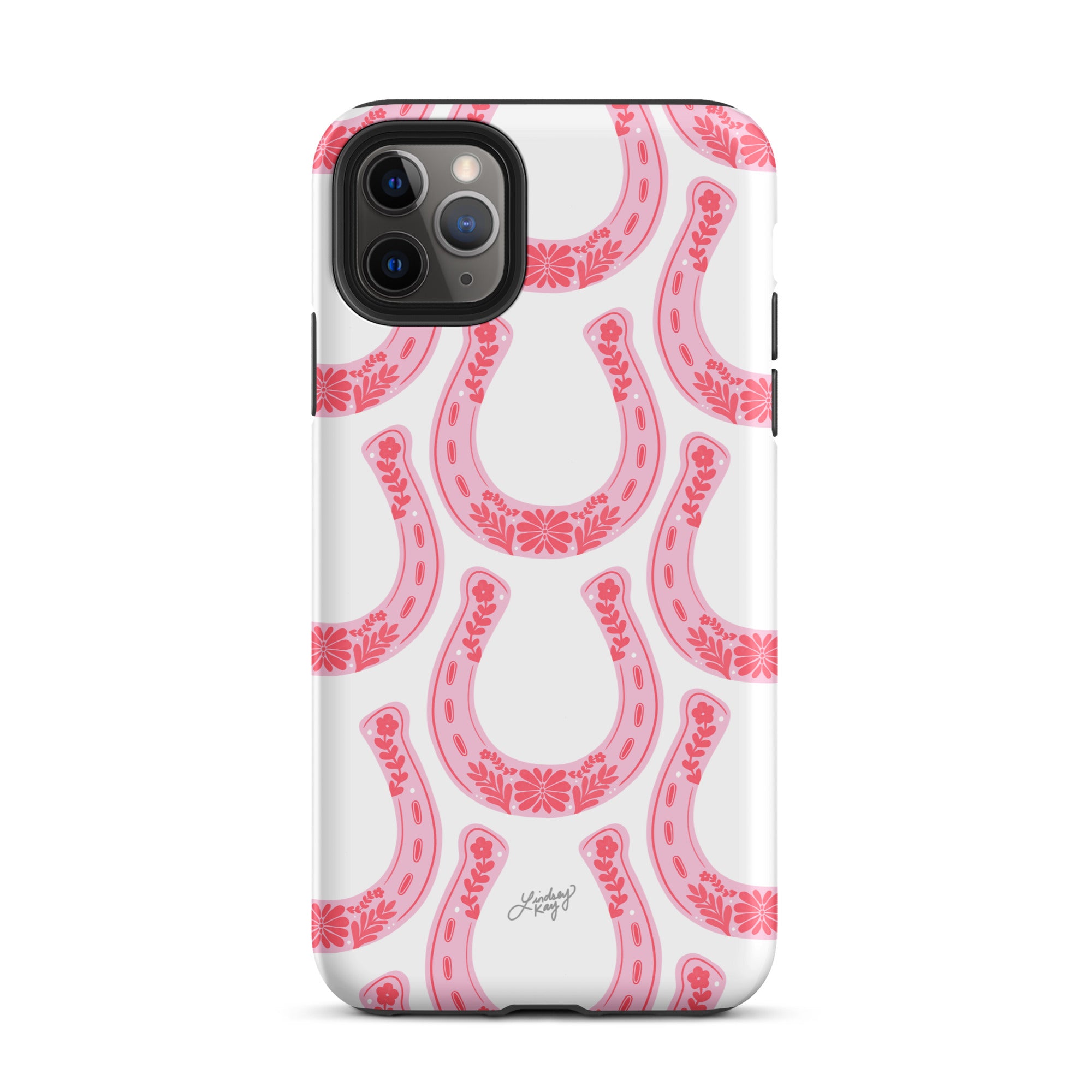 Patrón de herradura floral rosa - Funda resistente para iPhone®