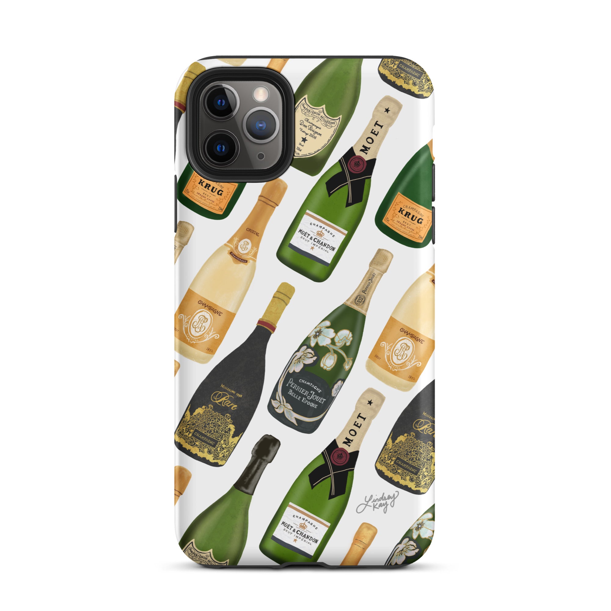 Modèle d'illustration de bouteilles de champagne - Coque rigide pour iPhone®