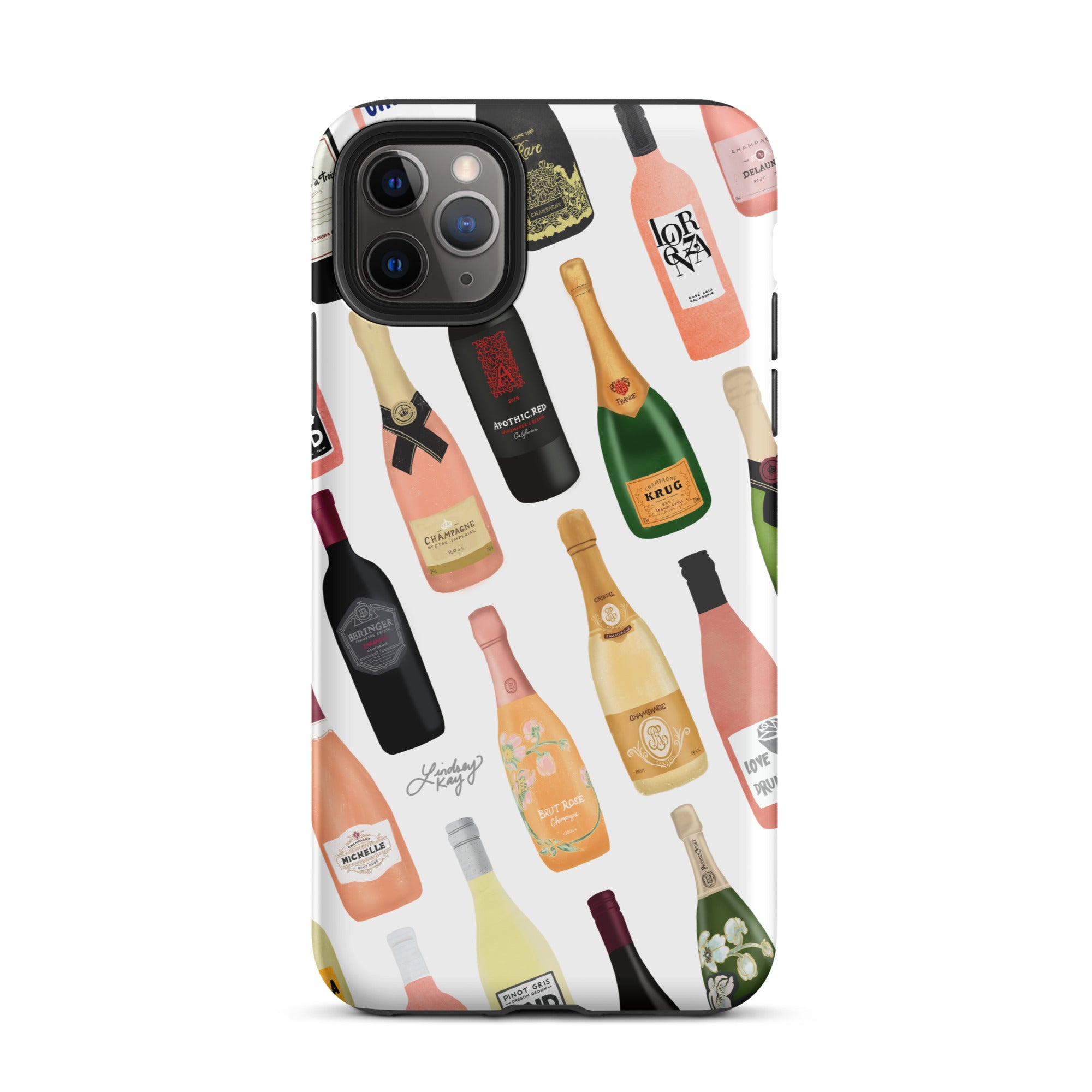 Ilustración de botellas de vino y champán - Funda resistente para iPhone®