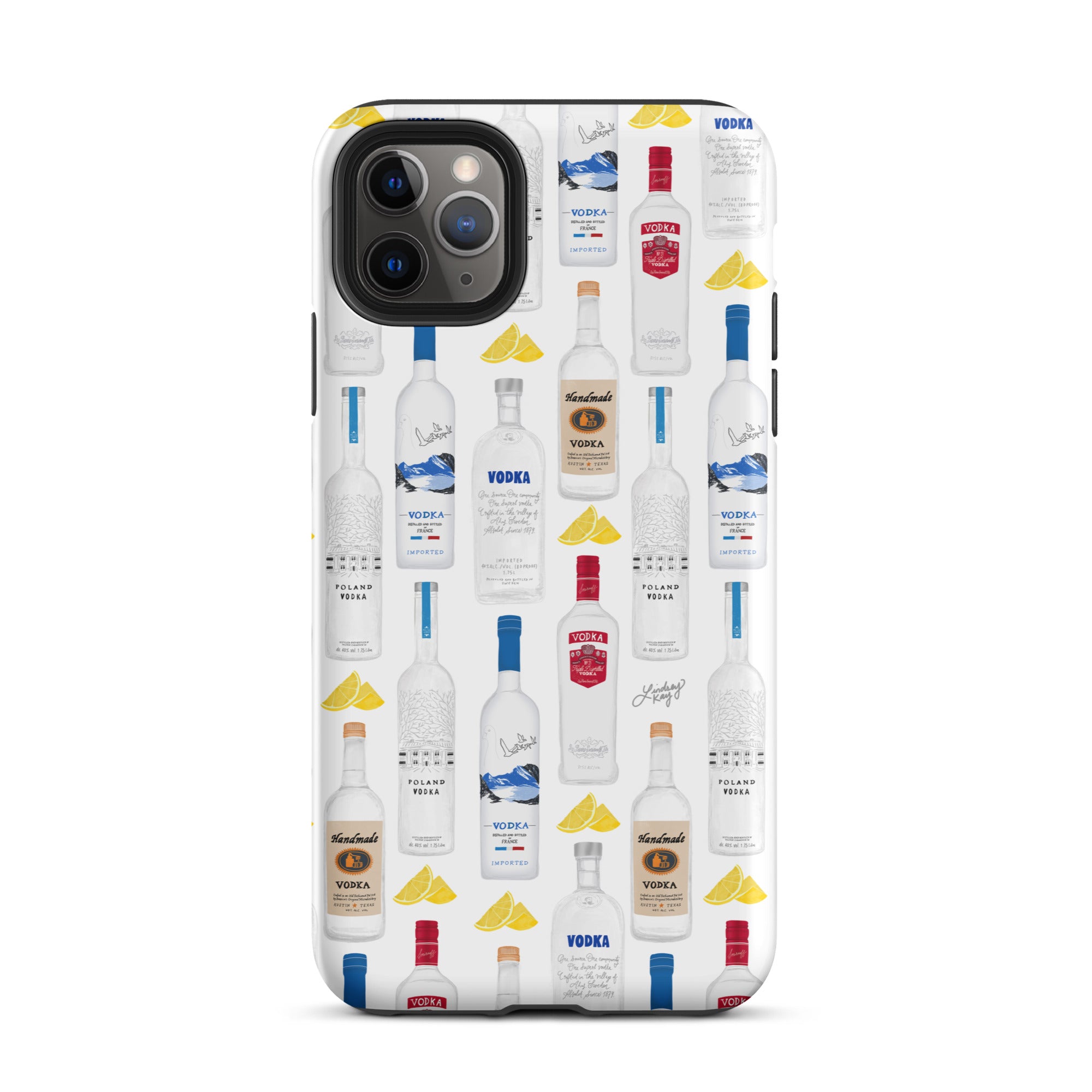 Patrón de ilustración de botellas de vodka - Funda resistente para iPhone®