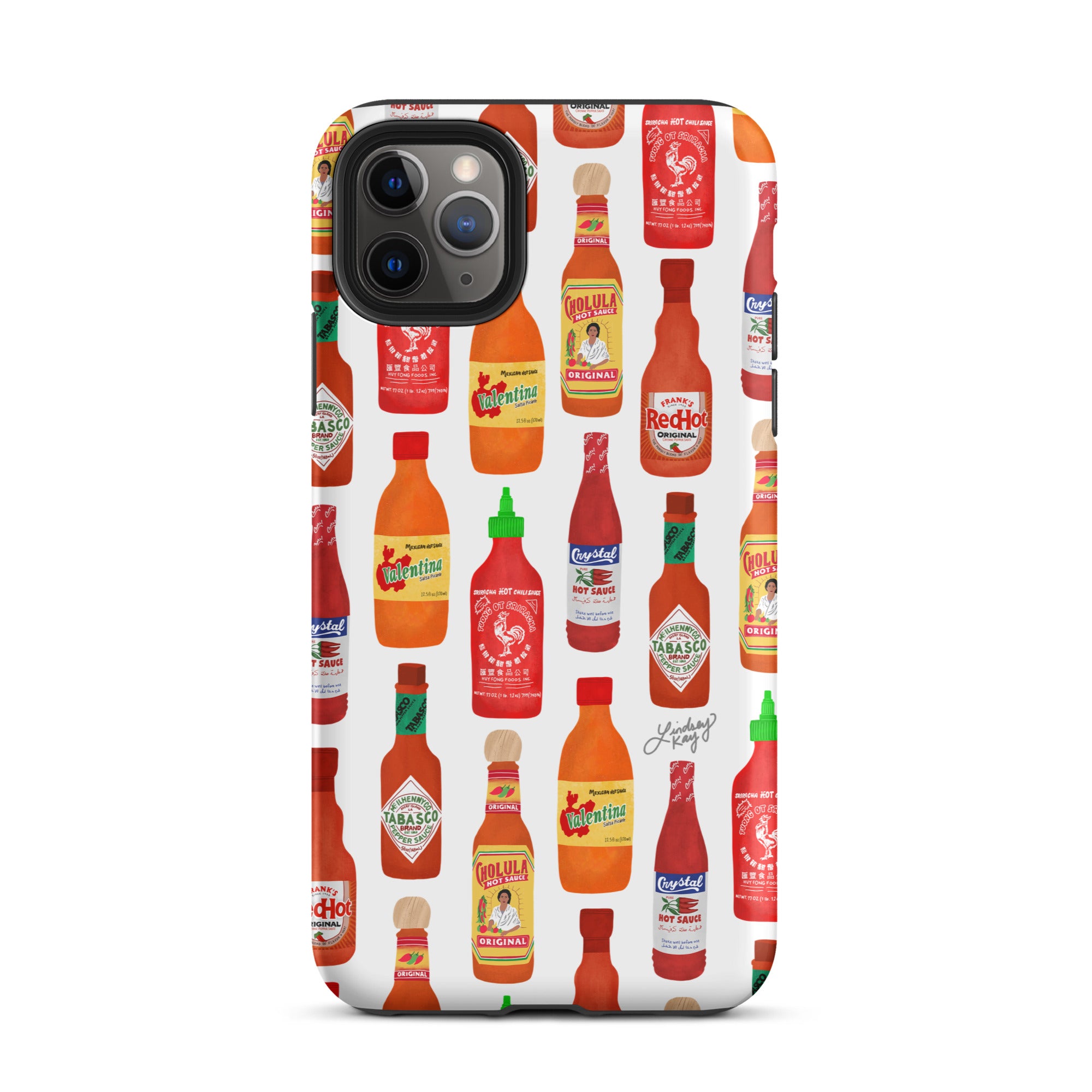 Ilustración de botellas de salsa picante - Funda resistente para iPhone®
