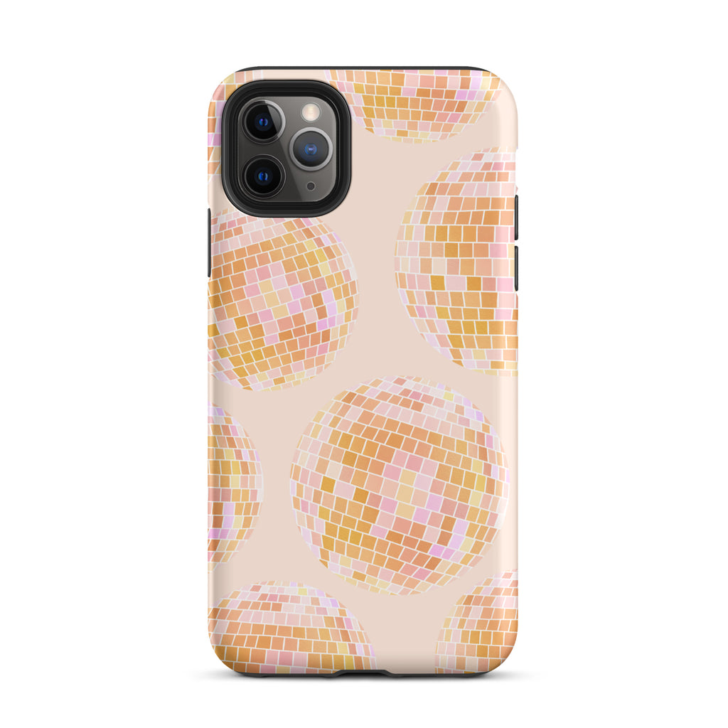 Motif de boules disco jaunes - Coque rigide pour iPhone®