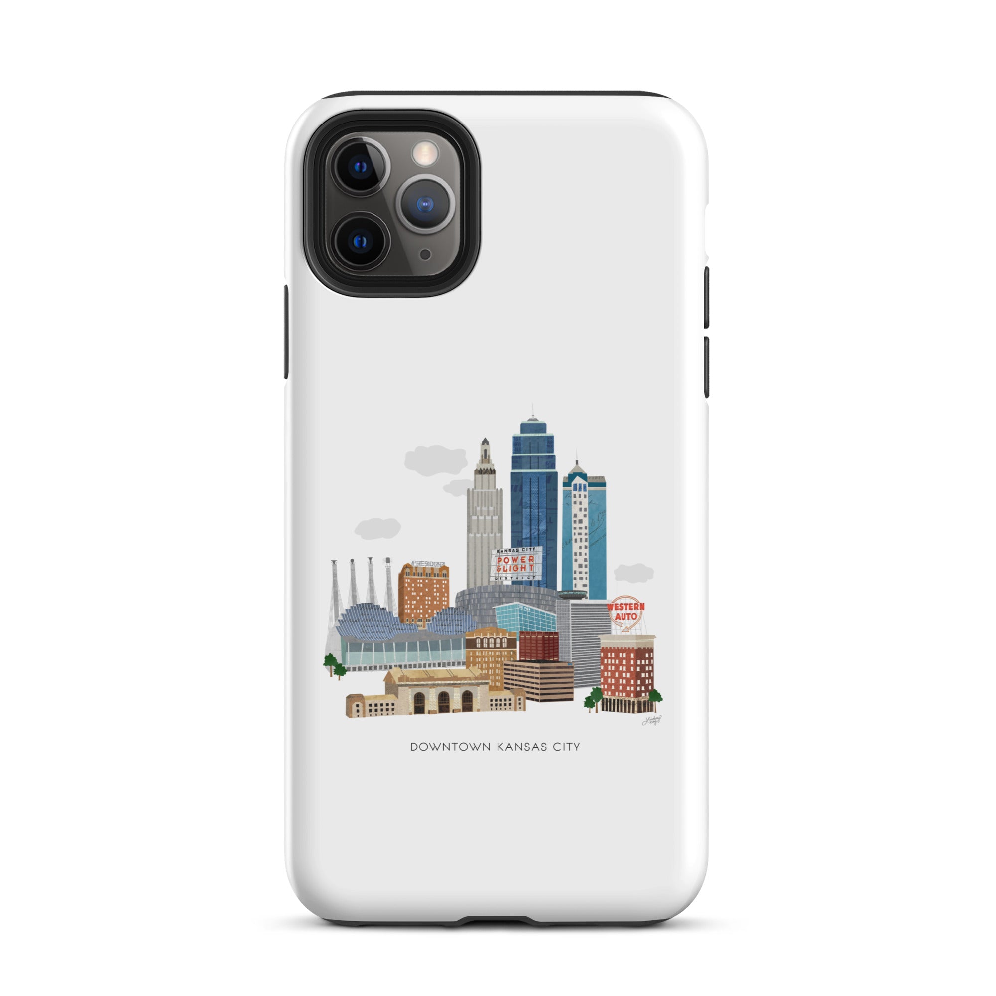 Ilustración del horizonte de Kansas City - Funda resistente para iPhone®