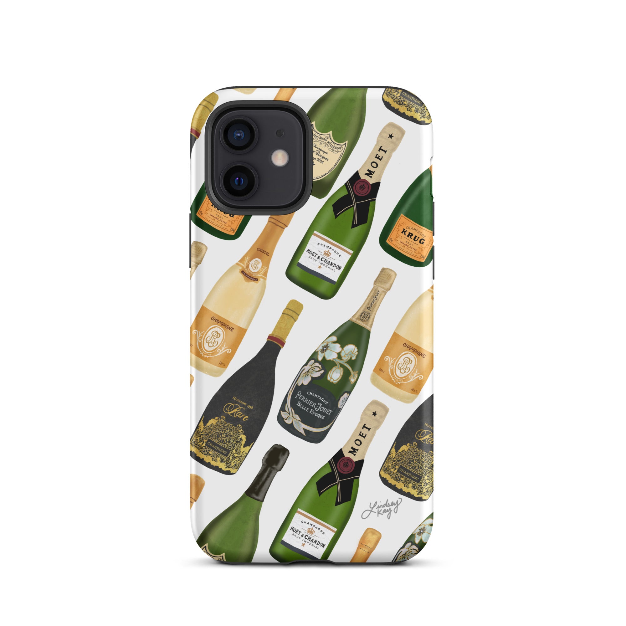 Modèle d'illustration de bouteilles de champagne - Coque rigide pour iPhone®