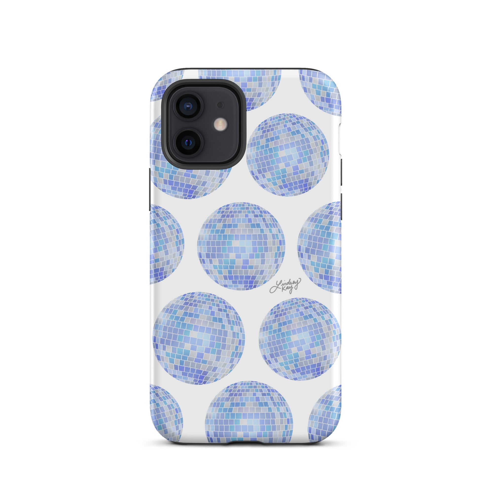 Patrón de bolas de discoteca azules - Funda resistente para iPhone®