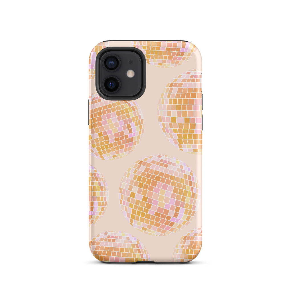 Motif de boules disco jaunes - Coque rigide pour iPhone®