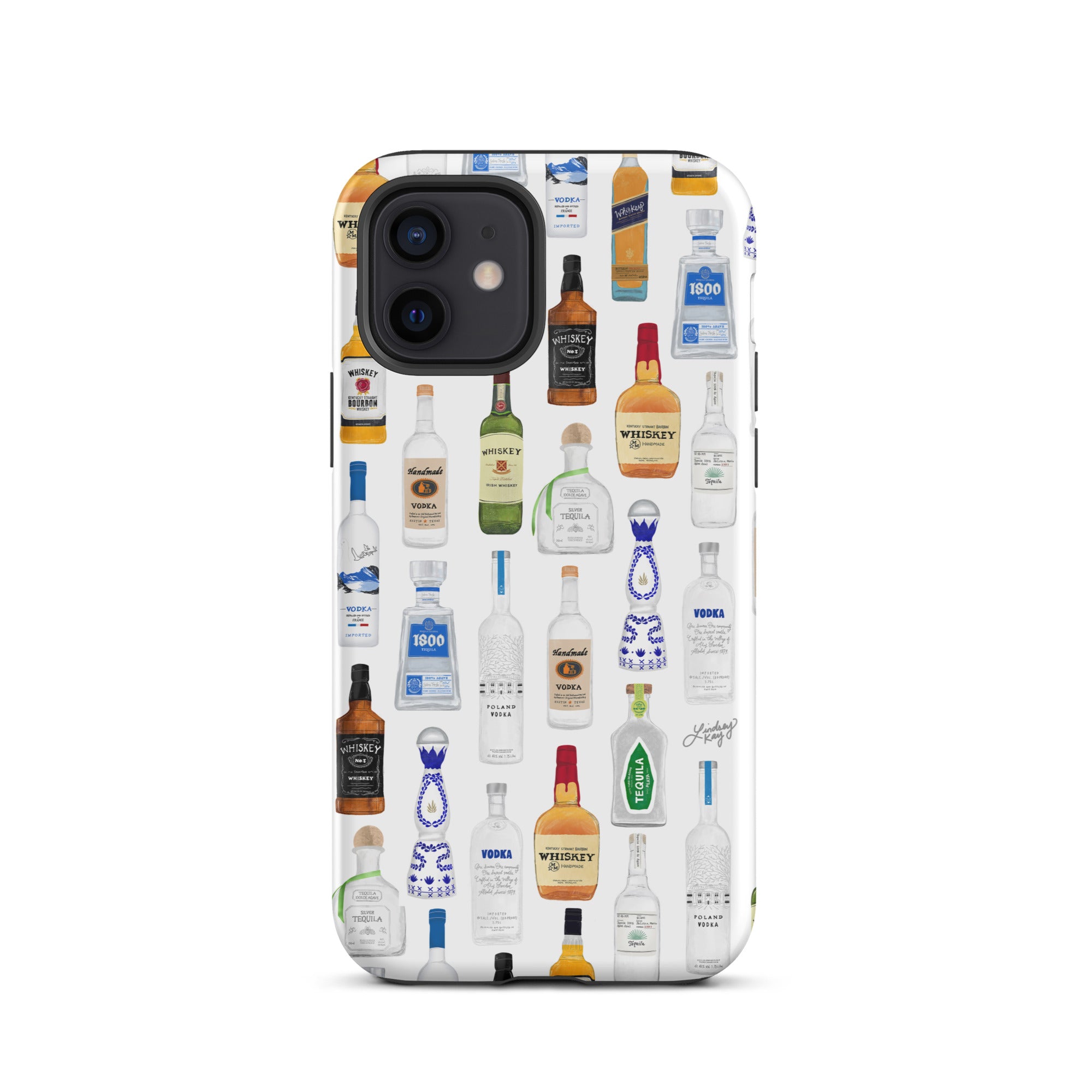 Modèle d'illustration de bouteilles d'alcool - Coque rigide pour iPhone®