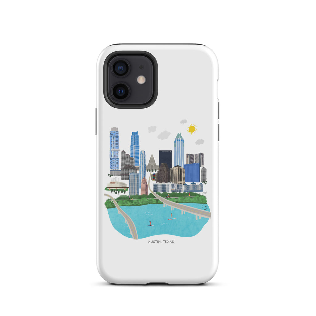 Ilustración del horizonte de Austin, Texas - Funda resistente para iPhone®