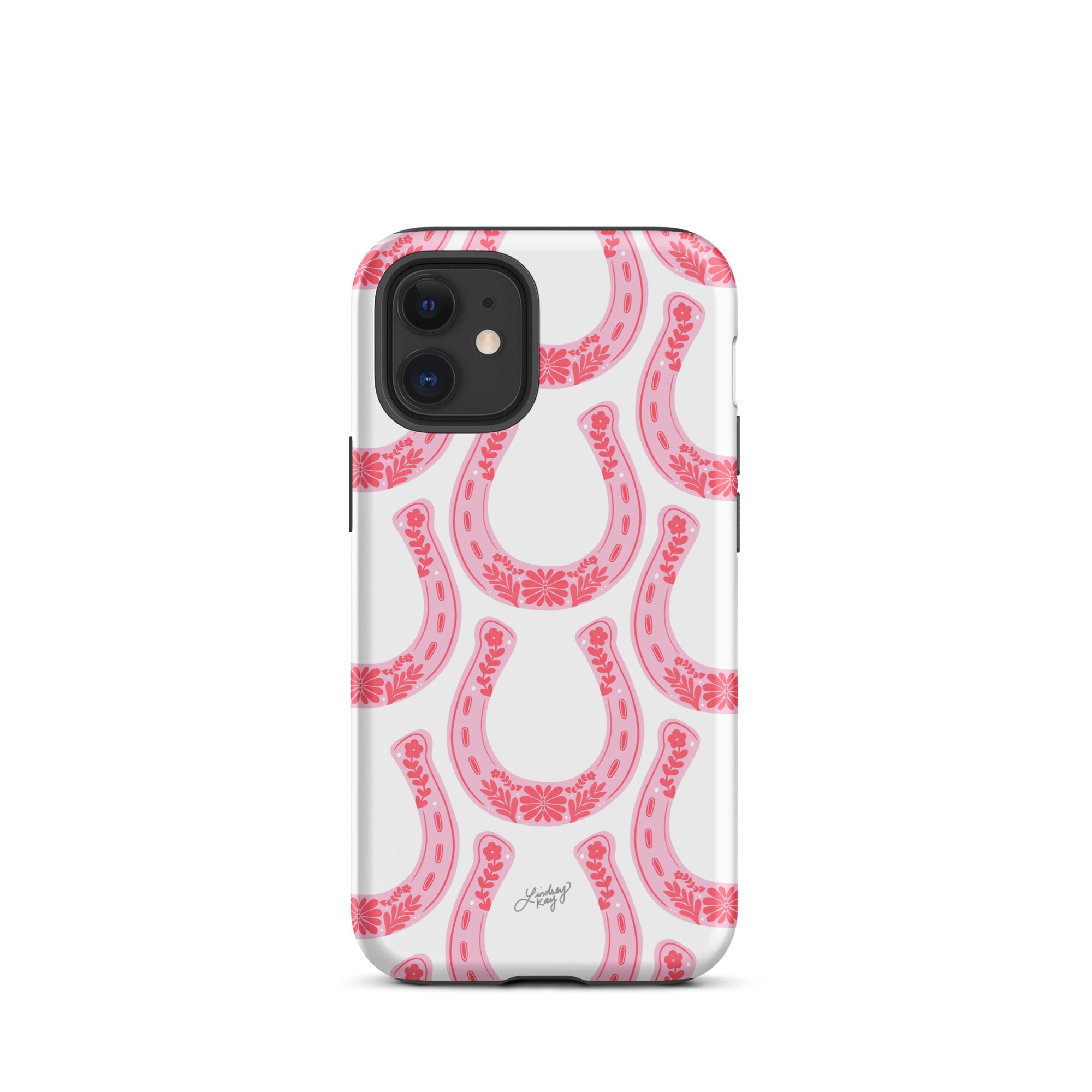 Pink Floral Horseshoe Pattern - Tough Case for iPhone®