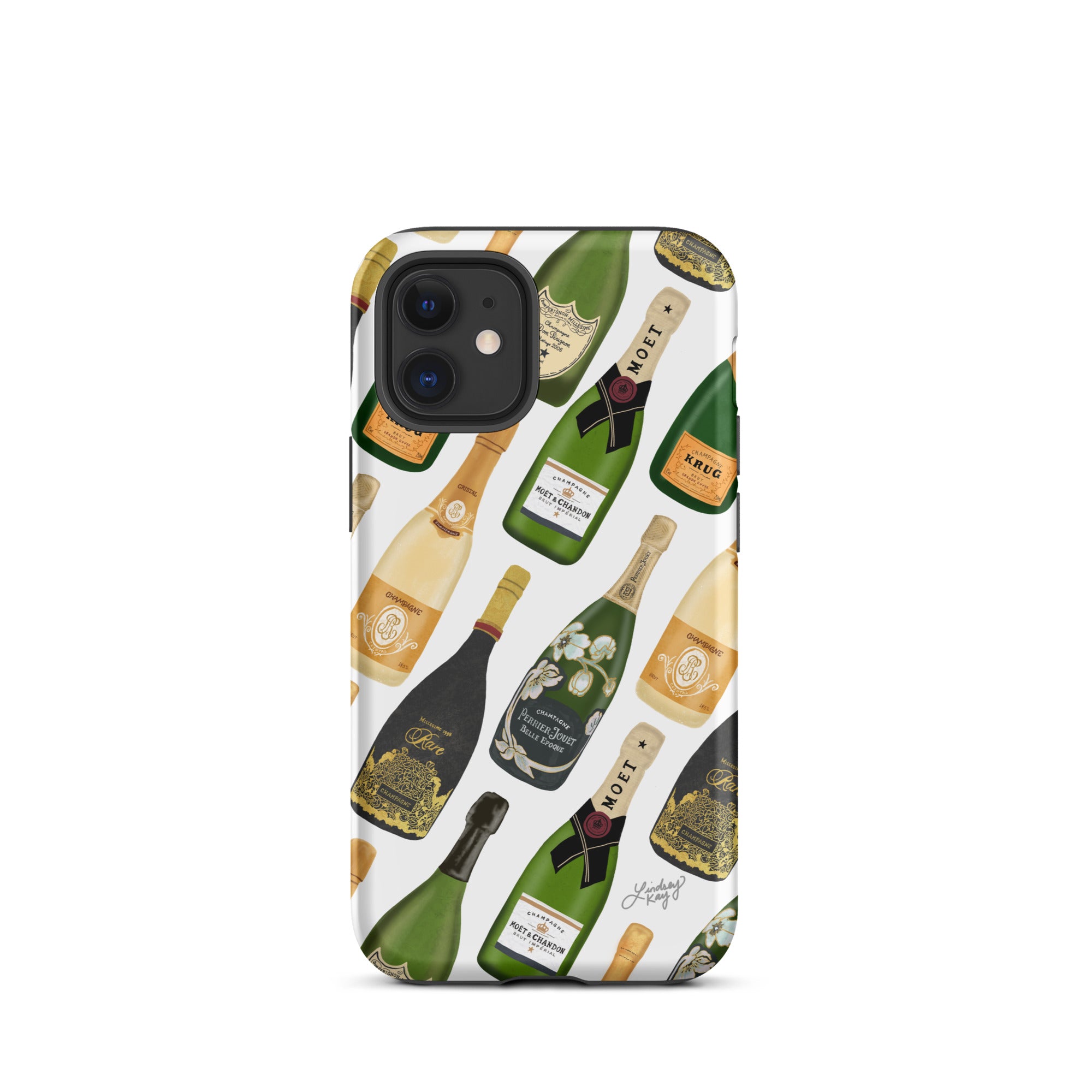 Modèle d'illustration de bouteilles de champagne - Coque rigide pour iPhone®