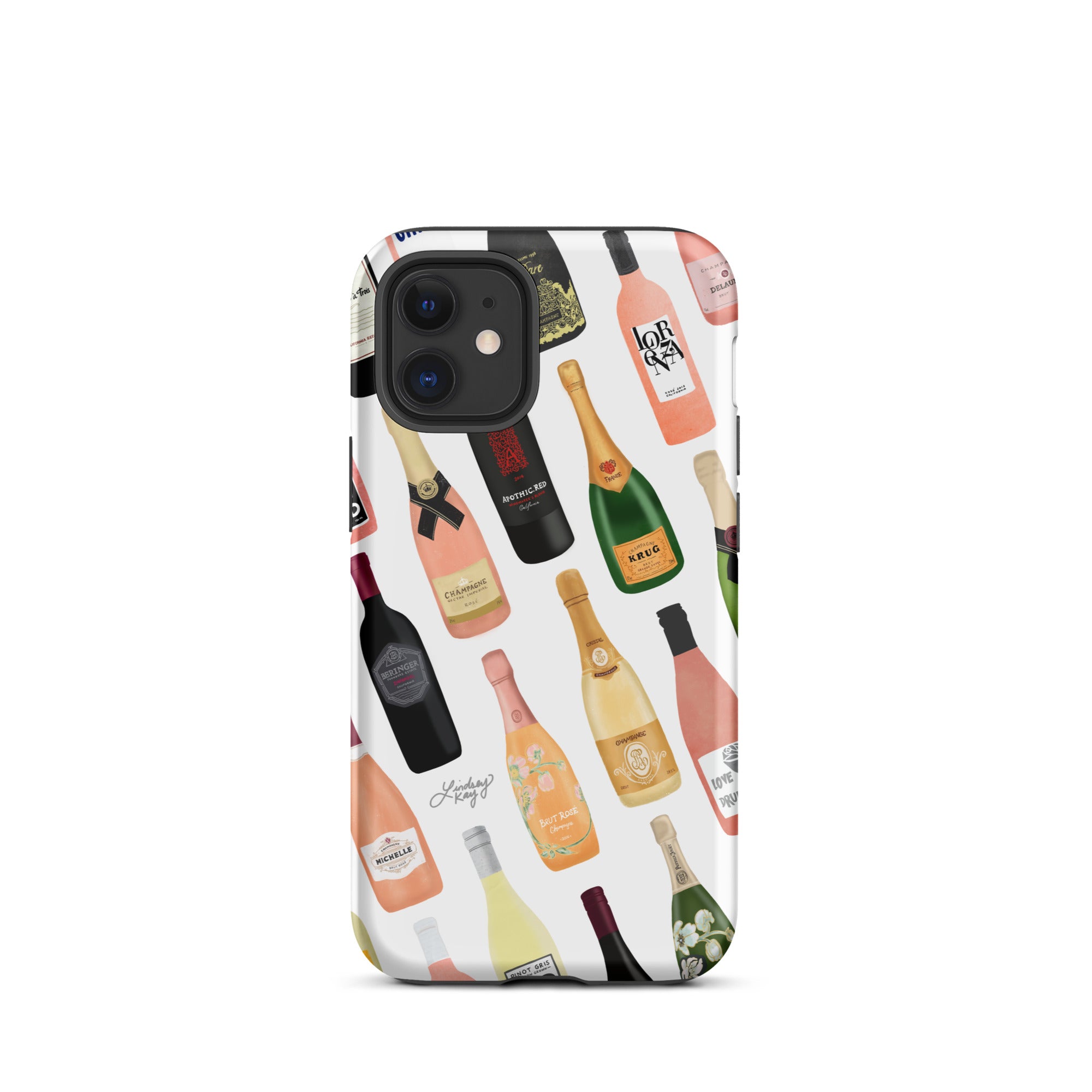 Ilustración de botellas de vino y champán - Funda resistente para iPhone®