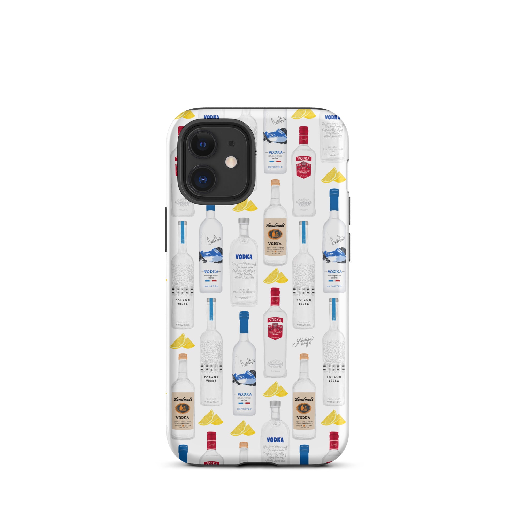 Patrón de ilustración de botellas de vodka - Funda resistente para iPhone®