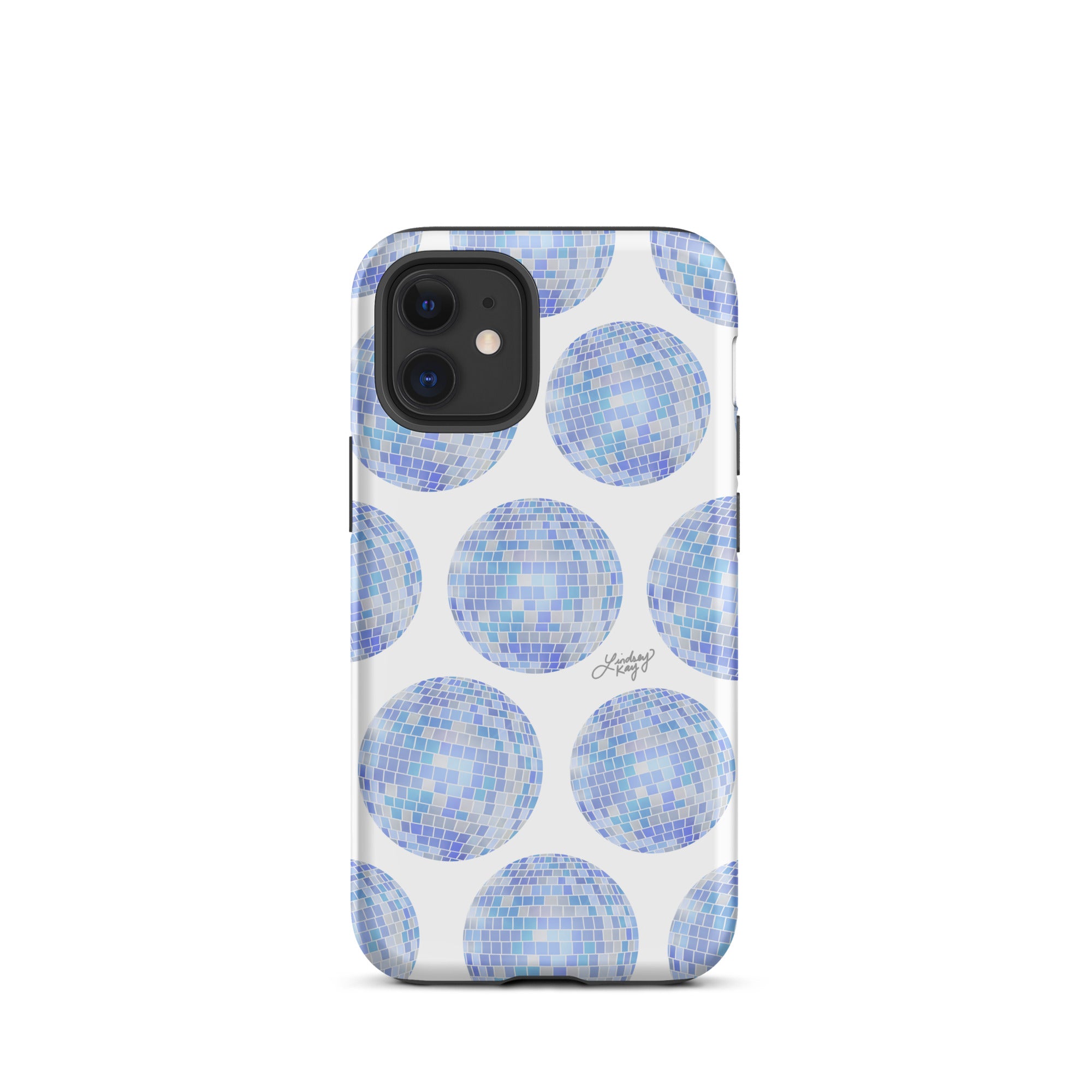 Patrón de bolas de discoteca azules - Funda resistente para iPhone®