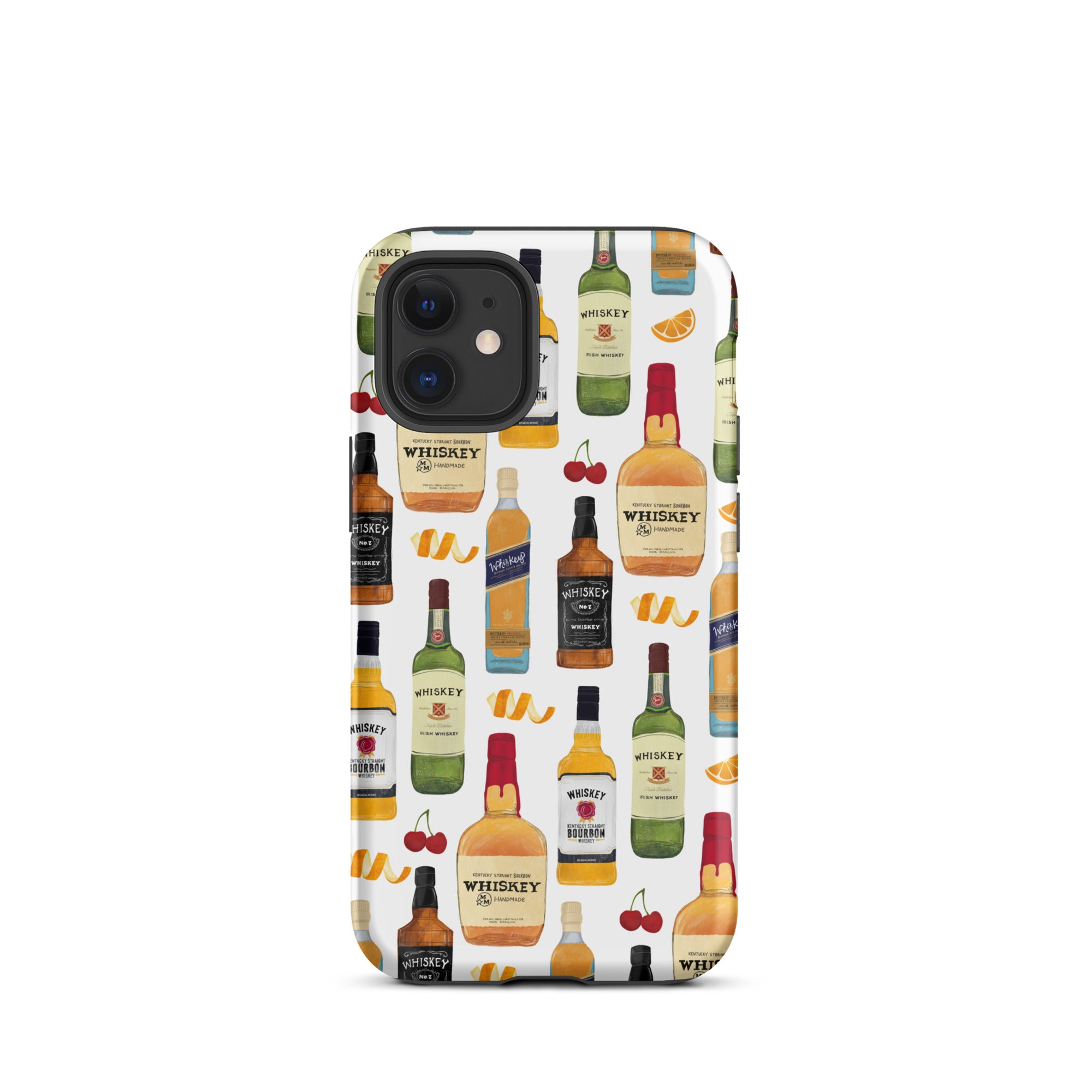 Ilustración de botellas de whisky - Funda resistente para iPhone®