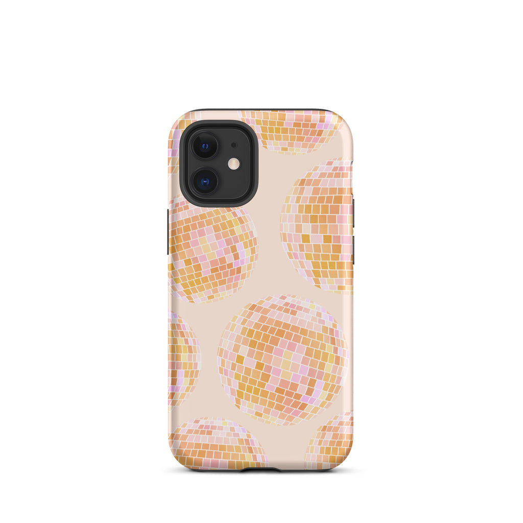 Motif de boules disco jaunes - Coque rigide pour iPhone®