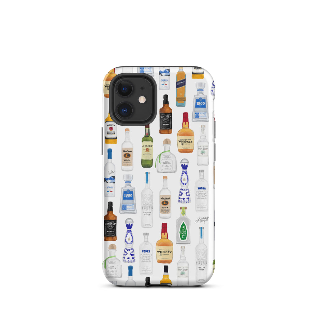 Boozy Bottles Illustration Pattern - Tough Case for iPhone®