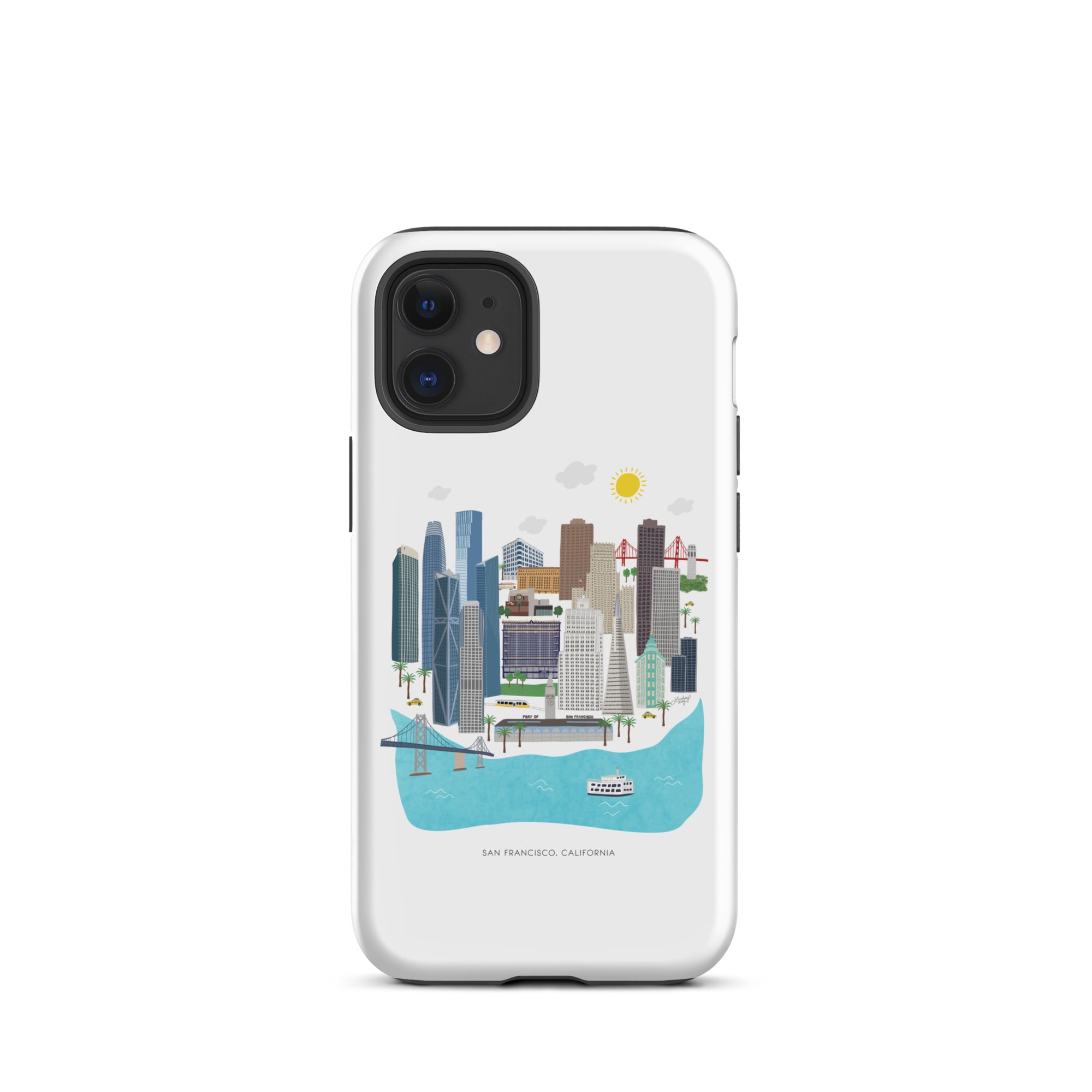 Ilustración del horizonte de San Francisco - Funda resistente para iPhone®